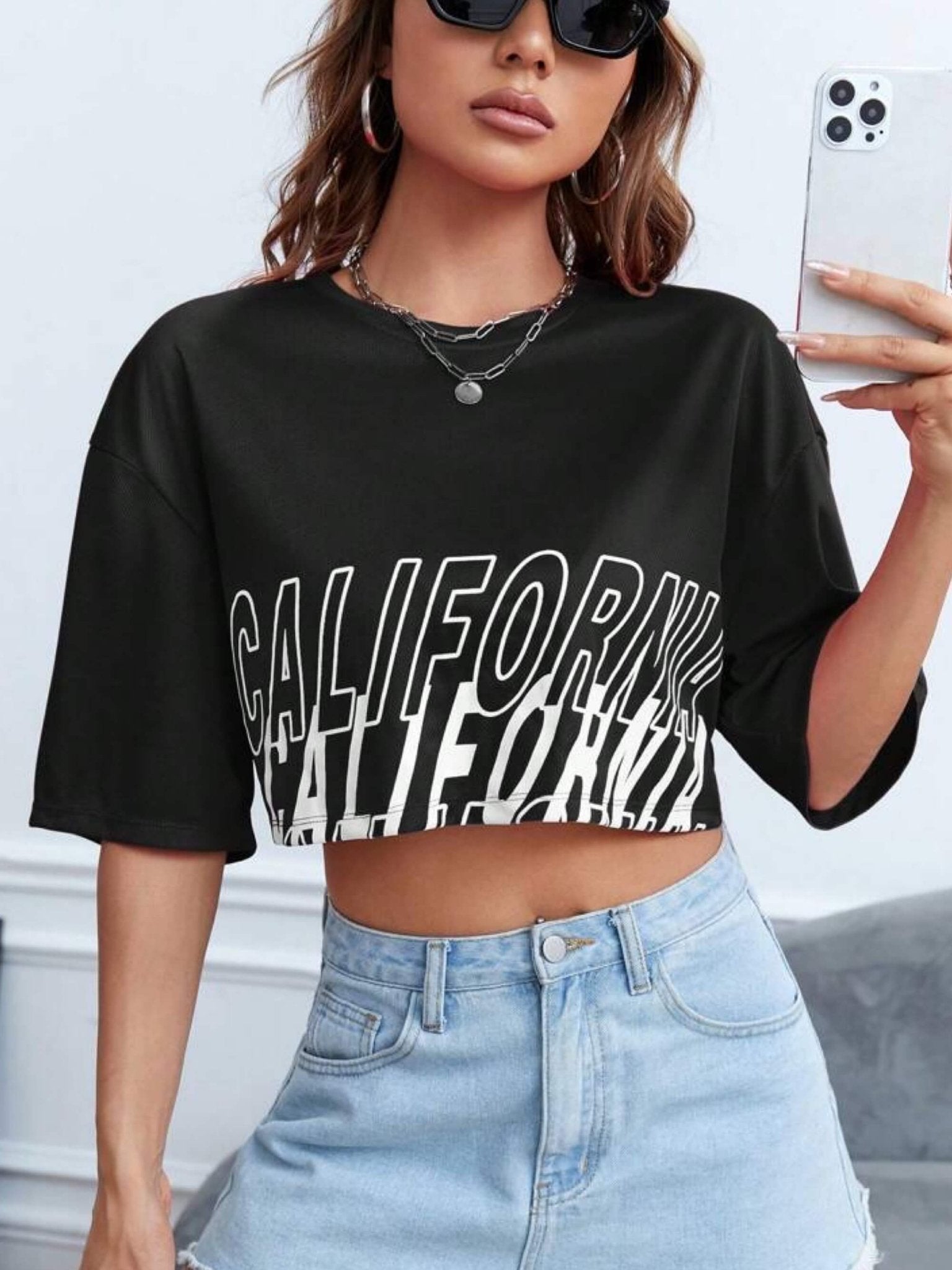 stylish crop top California printed Legacy Boutiques Legacy Boutiques