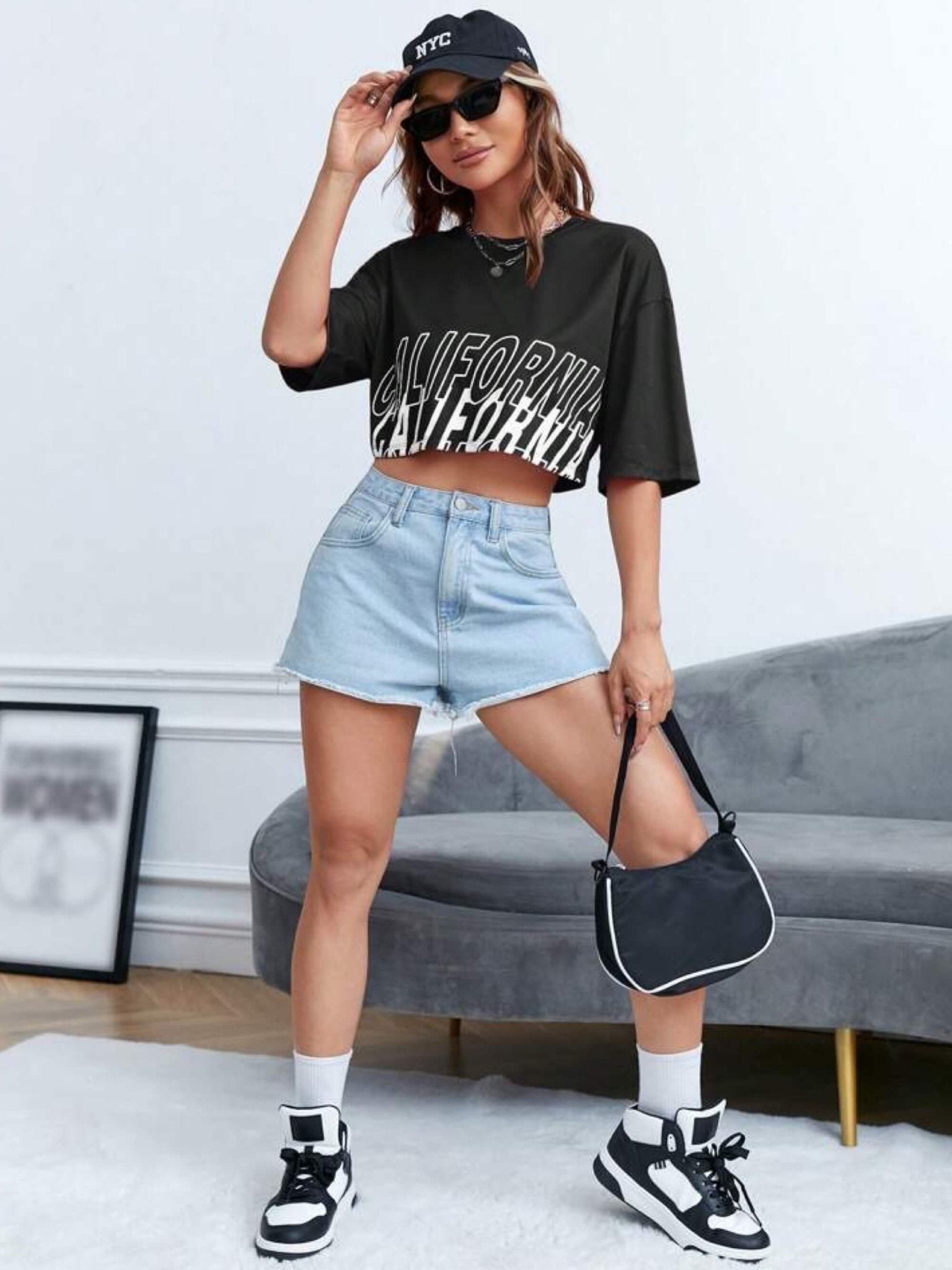 stylish crop top California printed Legacy Boutiques Legacy Boutiques