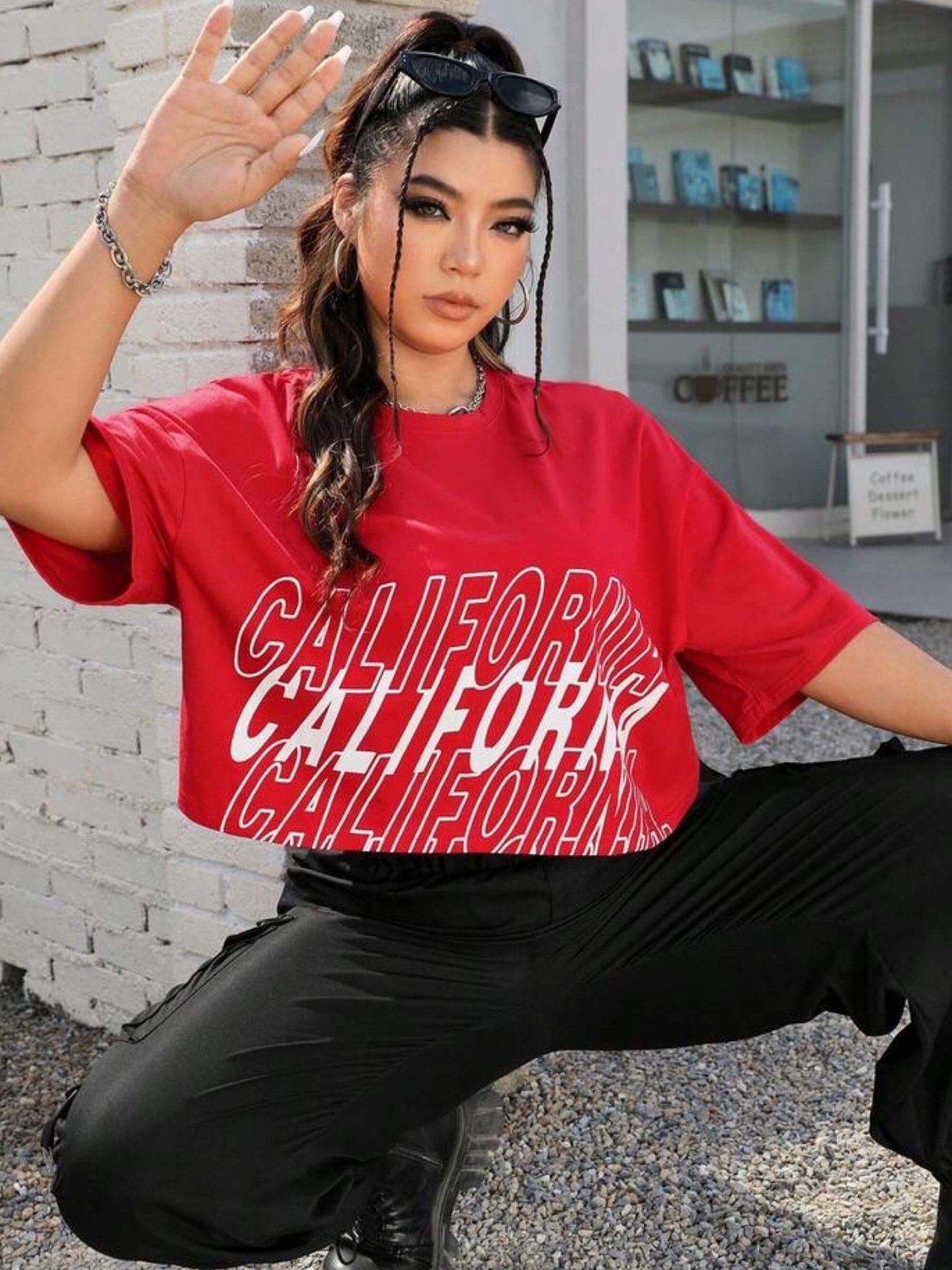 stylish crop top California printed Legacy Boutiques Legacy Boutiques