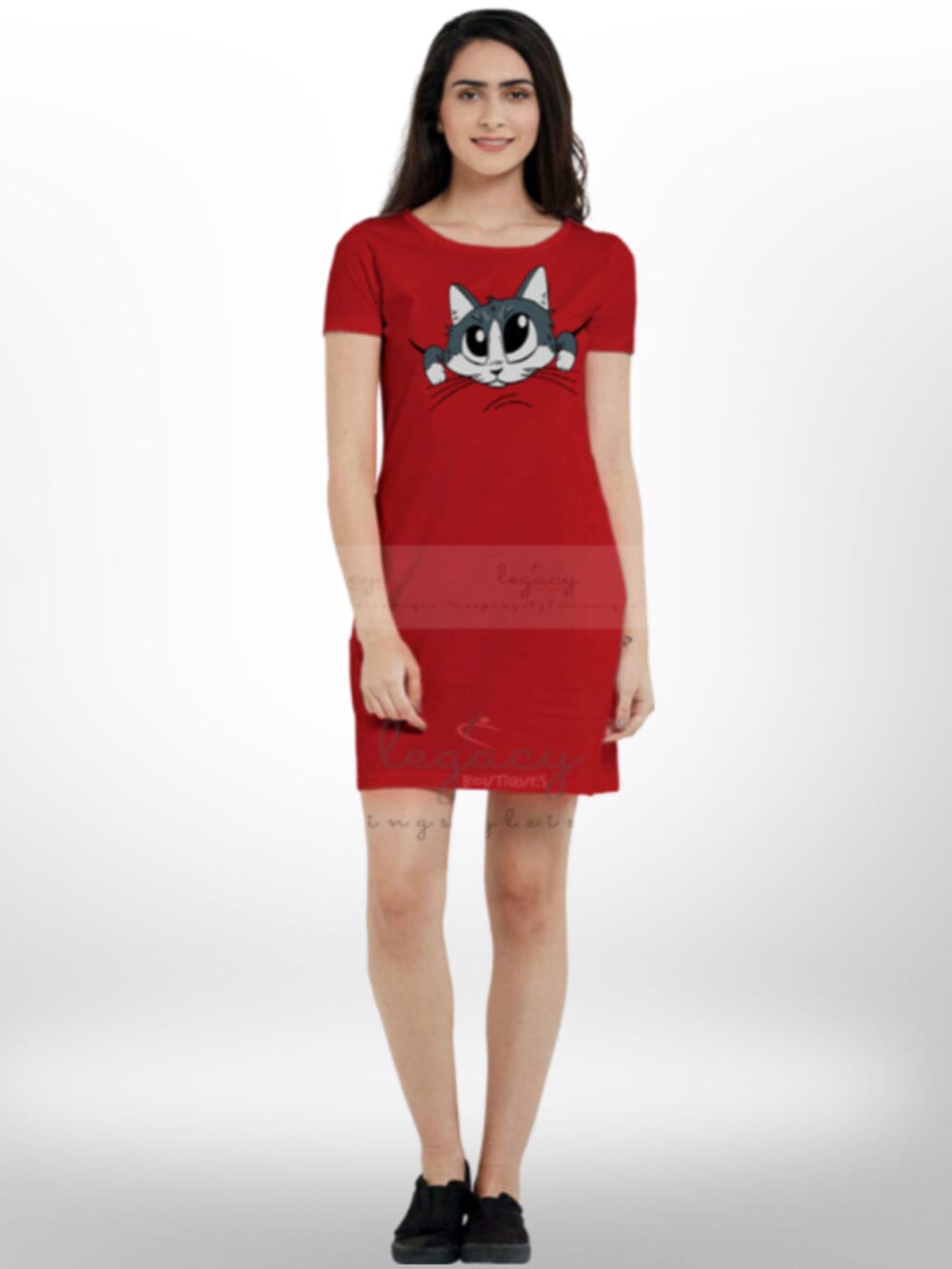 Summer short sleeve Puppy Baby Fox Printed Long T-shirt For Women&