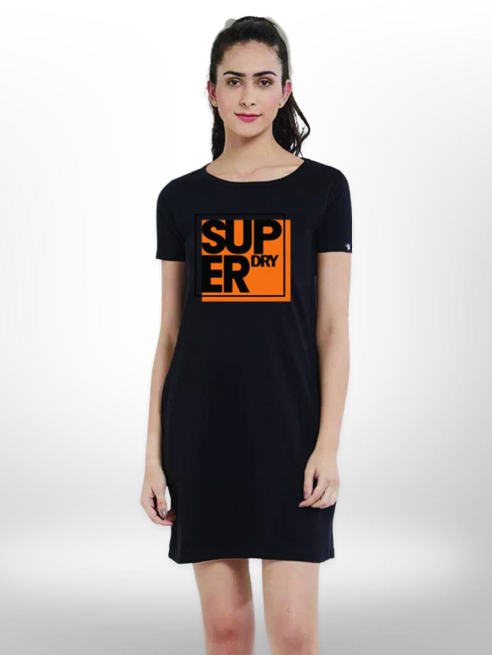 Super Dry Printed Fashionable Long T-shirt For Women&