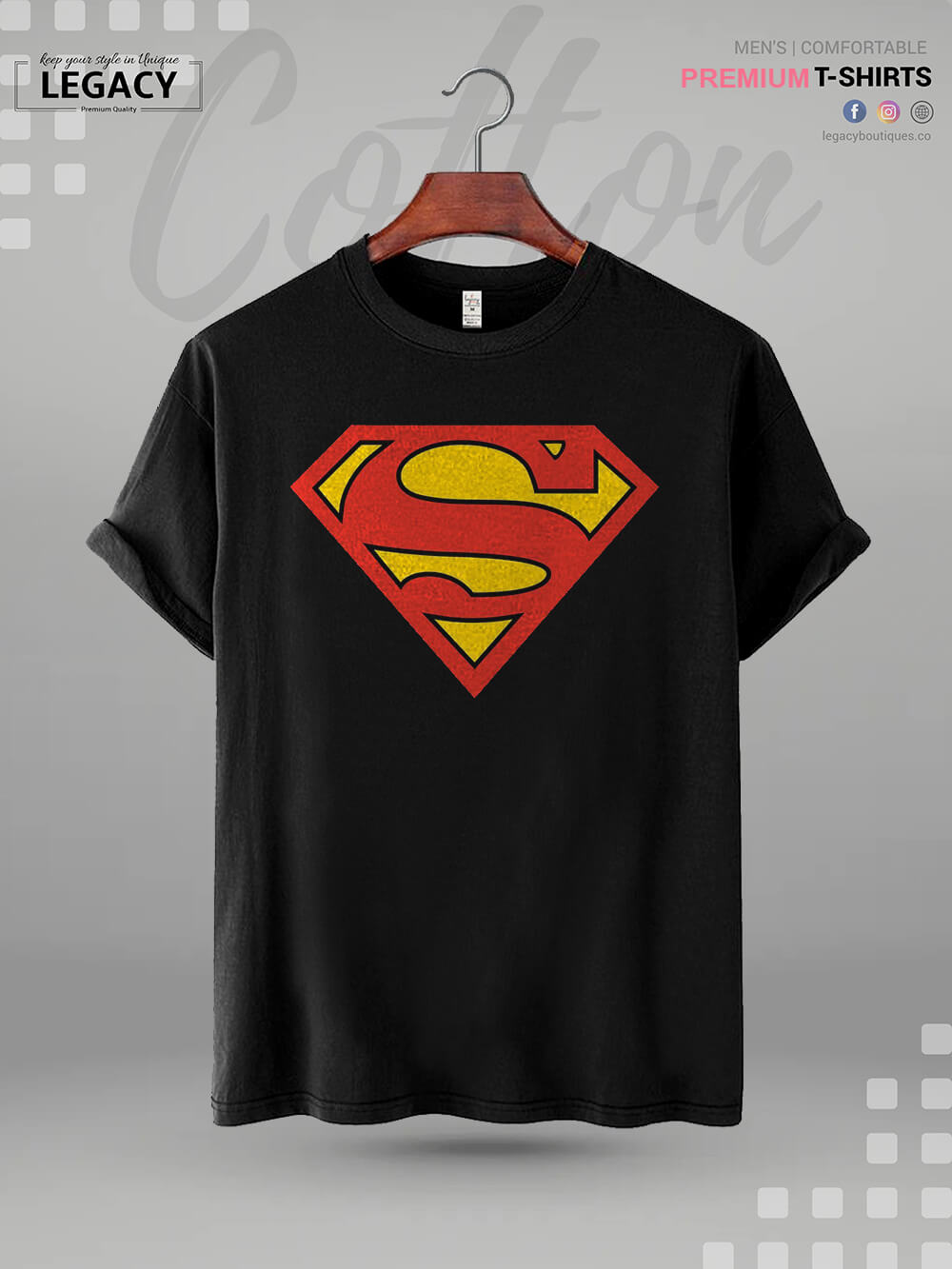 Superman Logo Print High Quality Men&