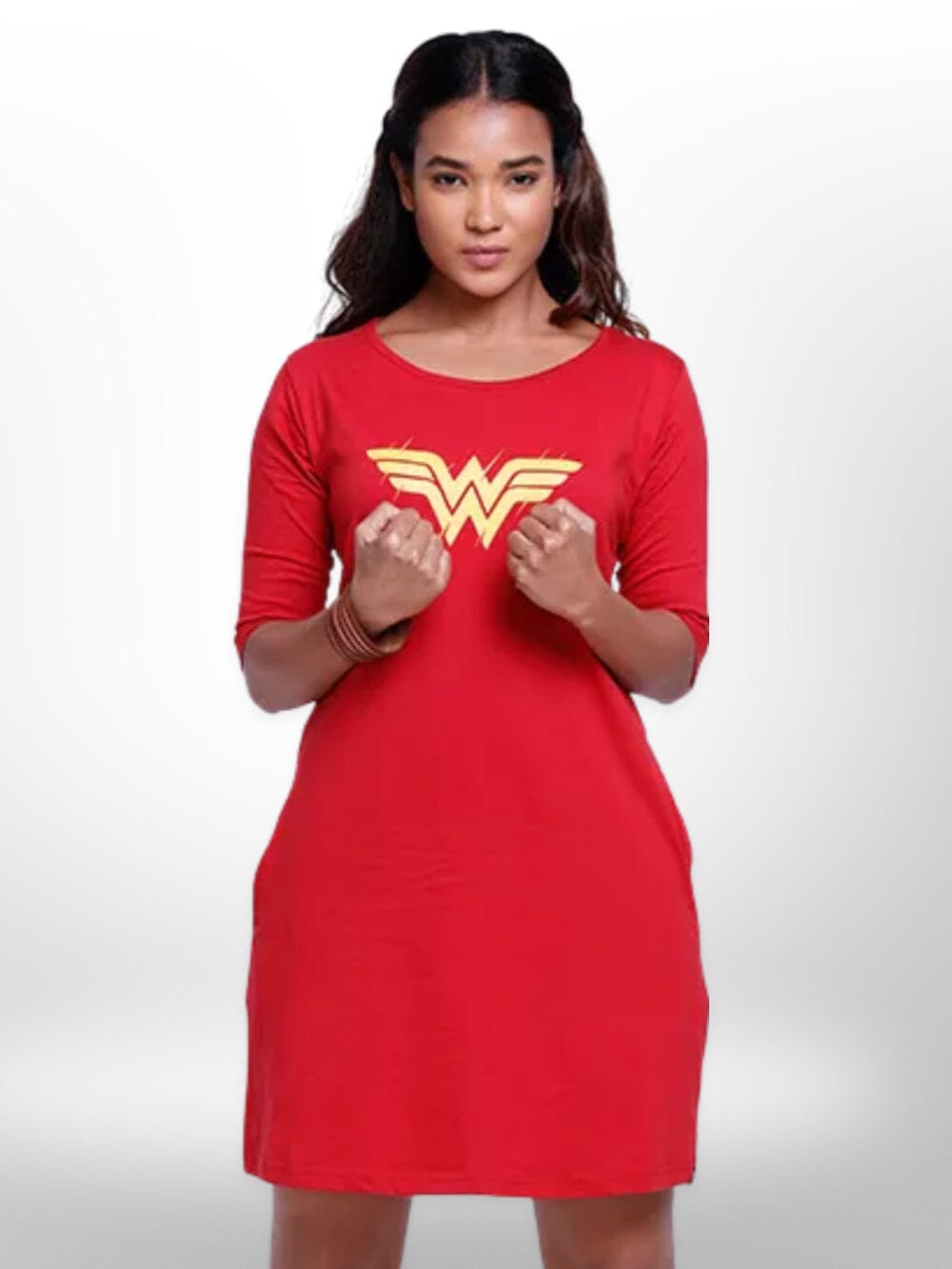 SUPREEM POWER PRINTED THREE QUARTER SLEEVE T - SHIRT SIDE POCKET FOR WOMEN&