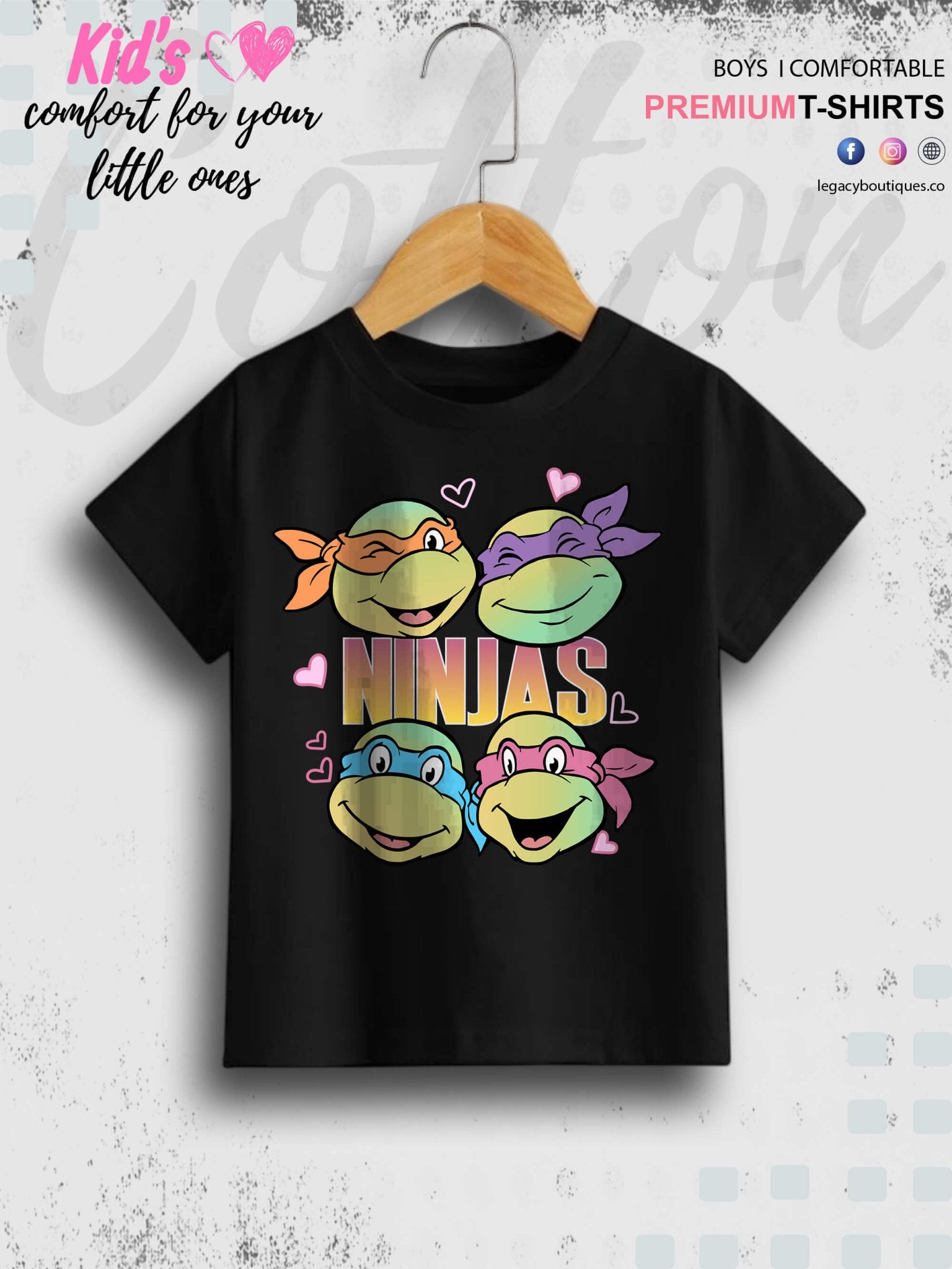 Teenage Mutant Mayhem Ninja Turtles Print Kids Short Sleeve Tee Legacy Boutiques Legacy Boutiques