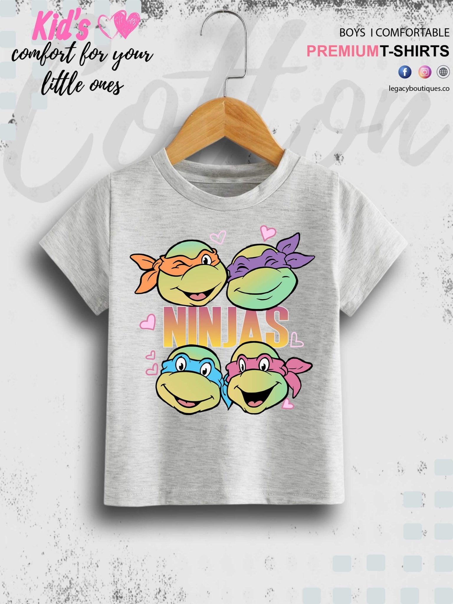 Teenage Mutant Mayhem Ninja Turtles Print Kids Short Sleeve Tee Legacy Boutiques Legacy Boutiques