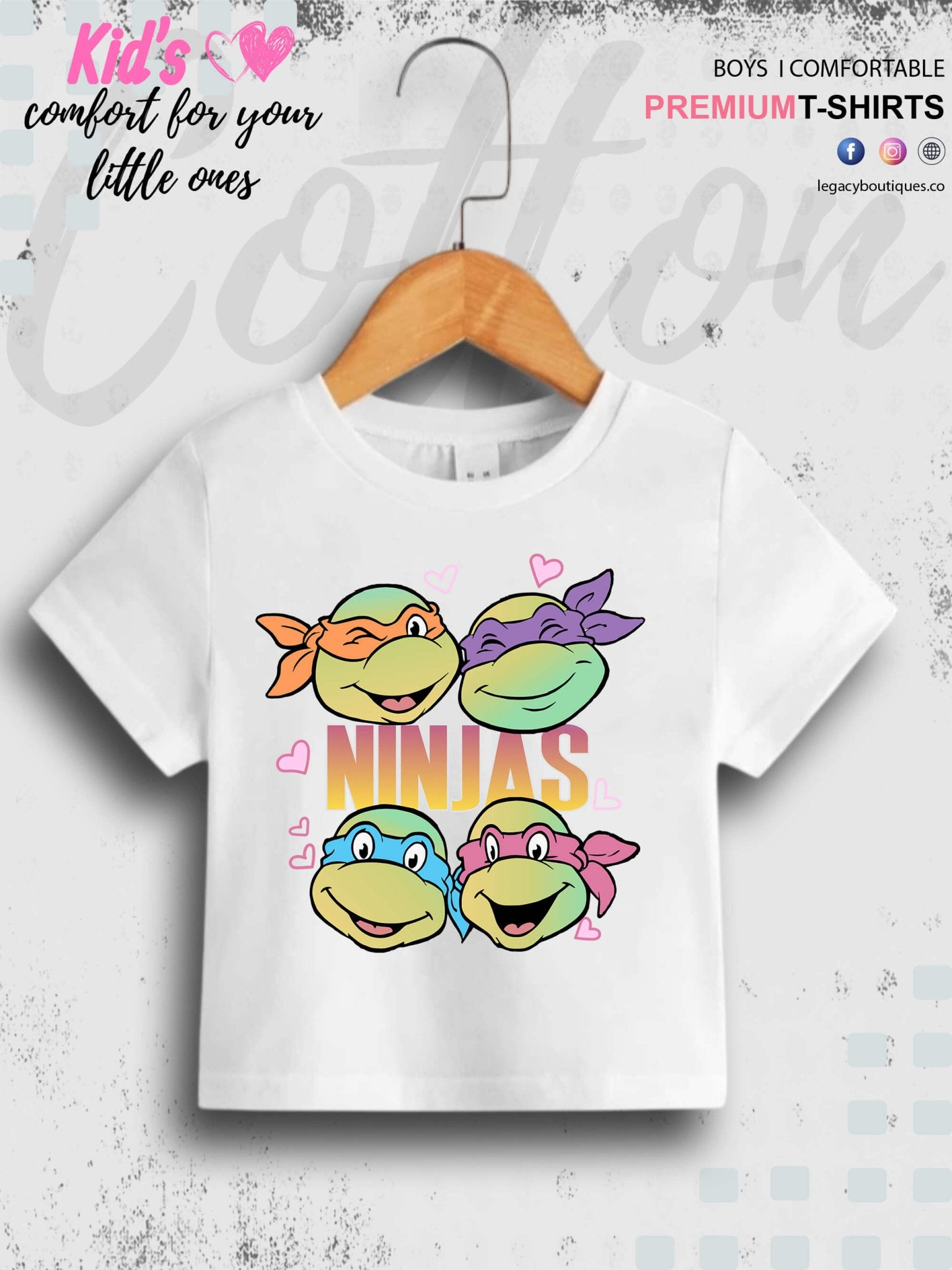 Teenage Mutant Mayhem Ninja Turtles Print Kids Short Sleeve Tee Legacy Boutiques Legacy Boutiques