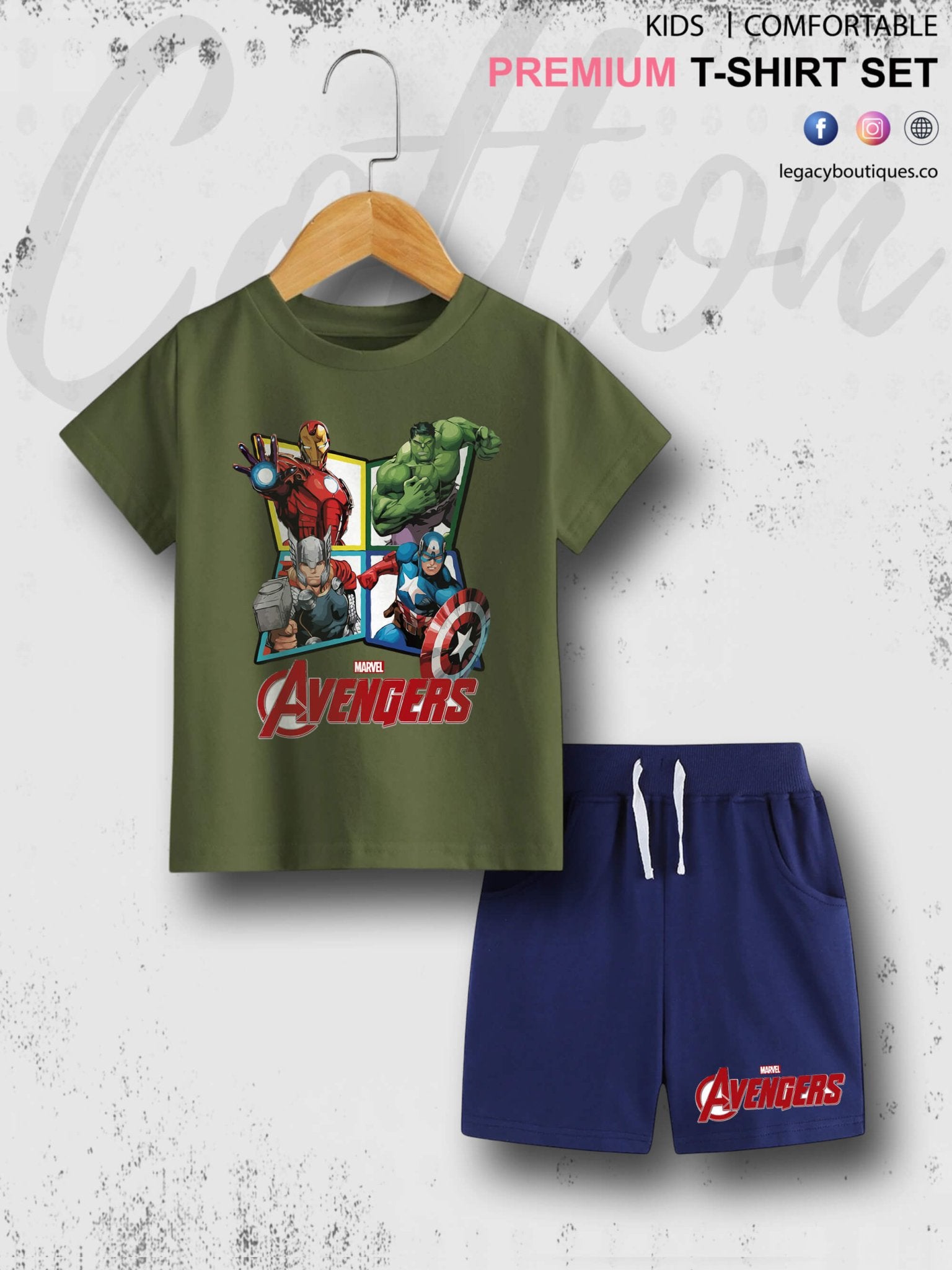 The Avengers Print 6 Month To 6 Year Kids High Quality T-shirt Set Legacy Boutiques Legacy Boutiques