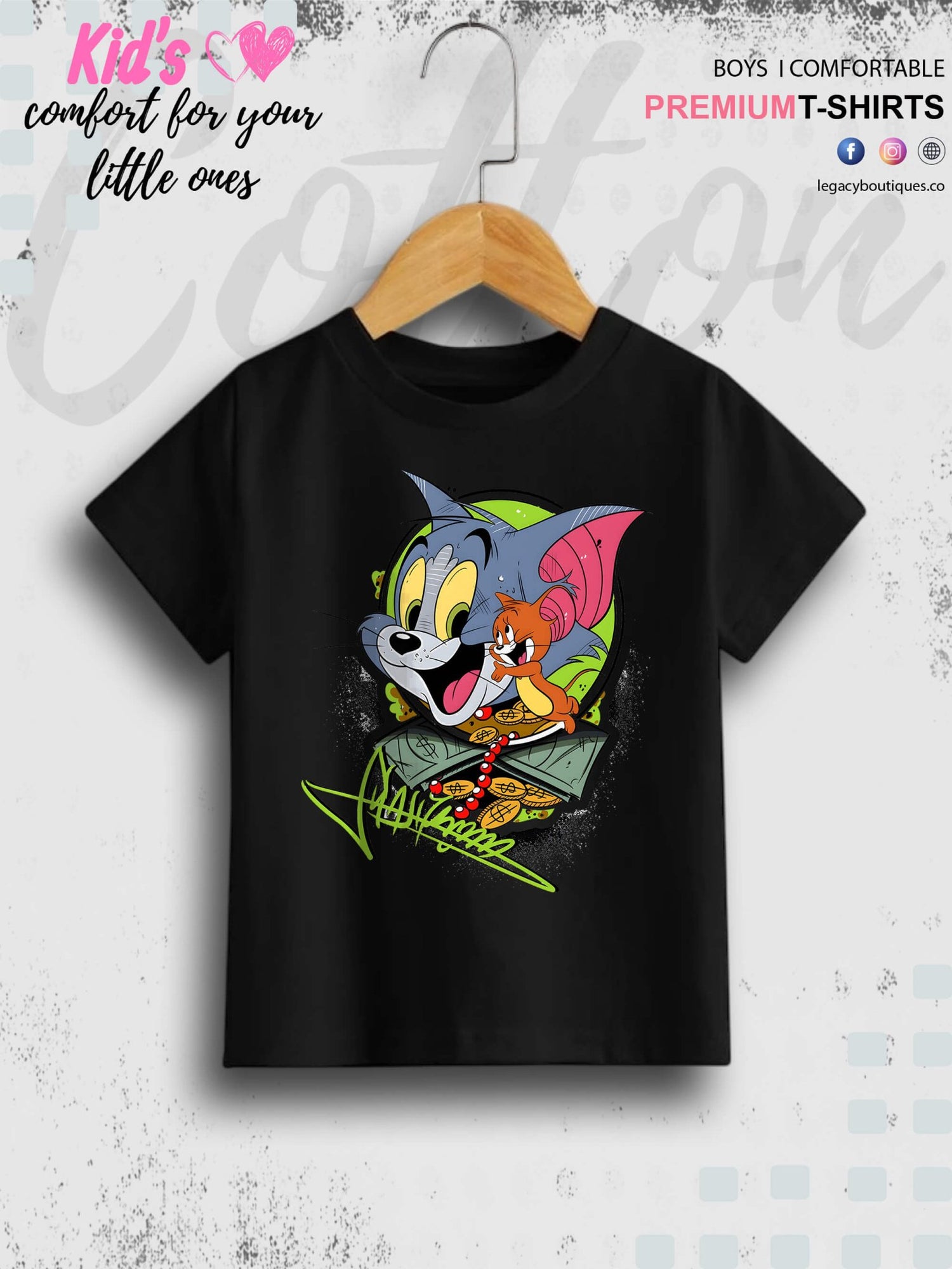 Tom And Jerry Cartoon Printed 1 To 11 Year Kids Boys Casual T-Shirt In Cheapest Price Only In Dhaka Legacy Boutiques Legacy Boutiques
