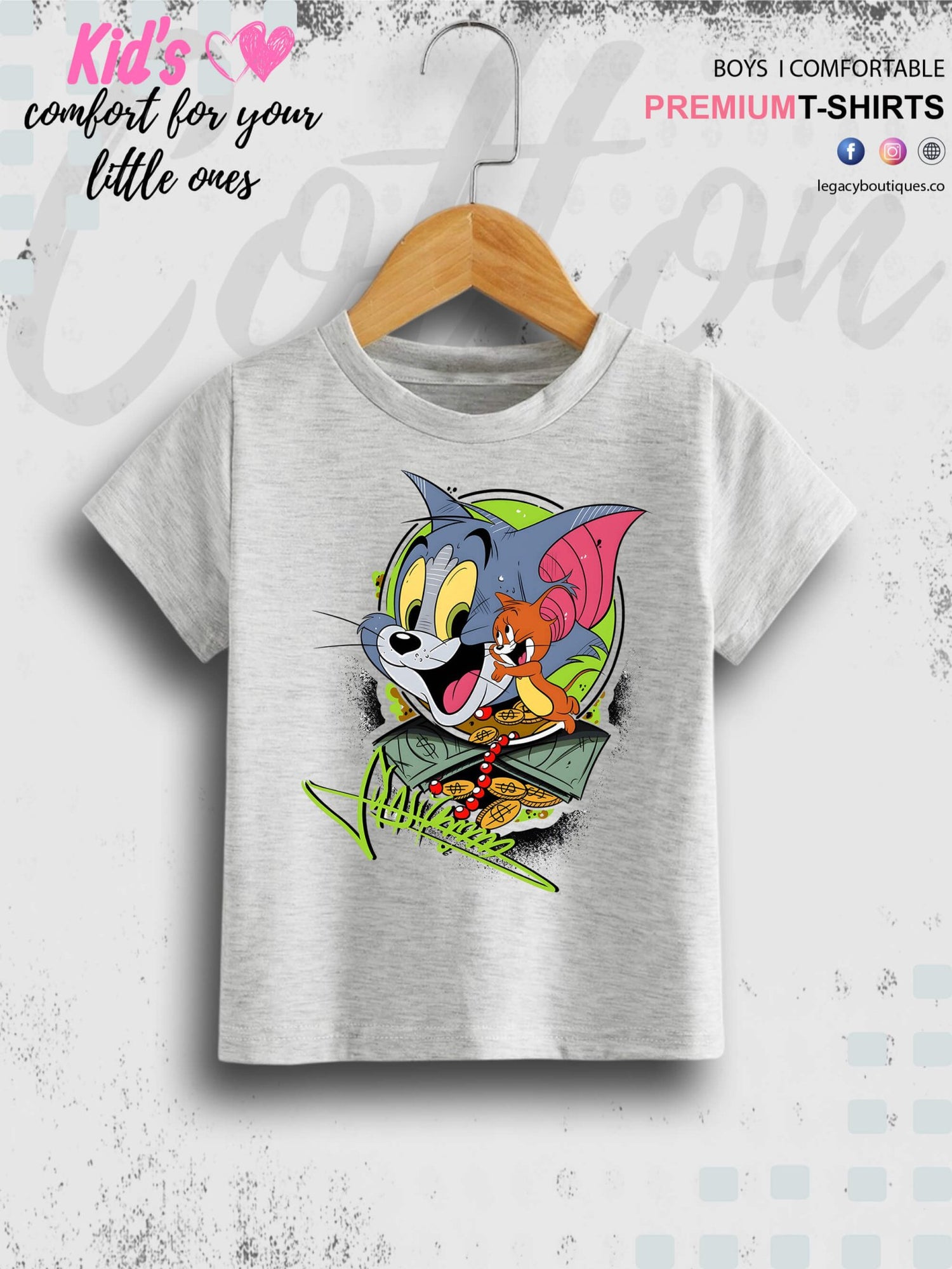Tom And Jerry Cartoon Printed 1 To 11 Year Kids Boys Casual T-Shirt In Cheapest Price Only In Dhaka Legacy Boutiques Legacy Boutiques