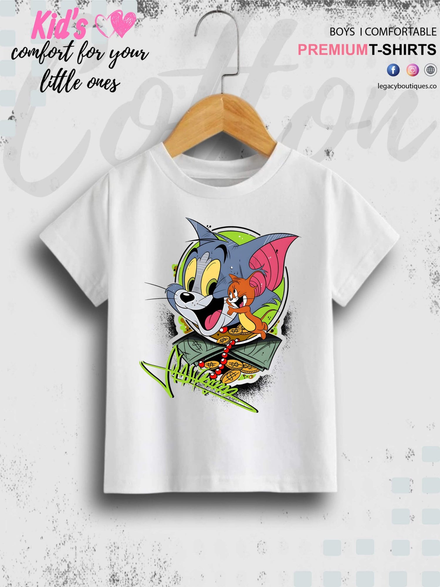 Tom And Jerry Cartoon Printed 1 To 11 Year Kids Boys Casual T-Shirt In Cheapest Price Only In Dhaka Legacy Boutiques Legacy Boutiques