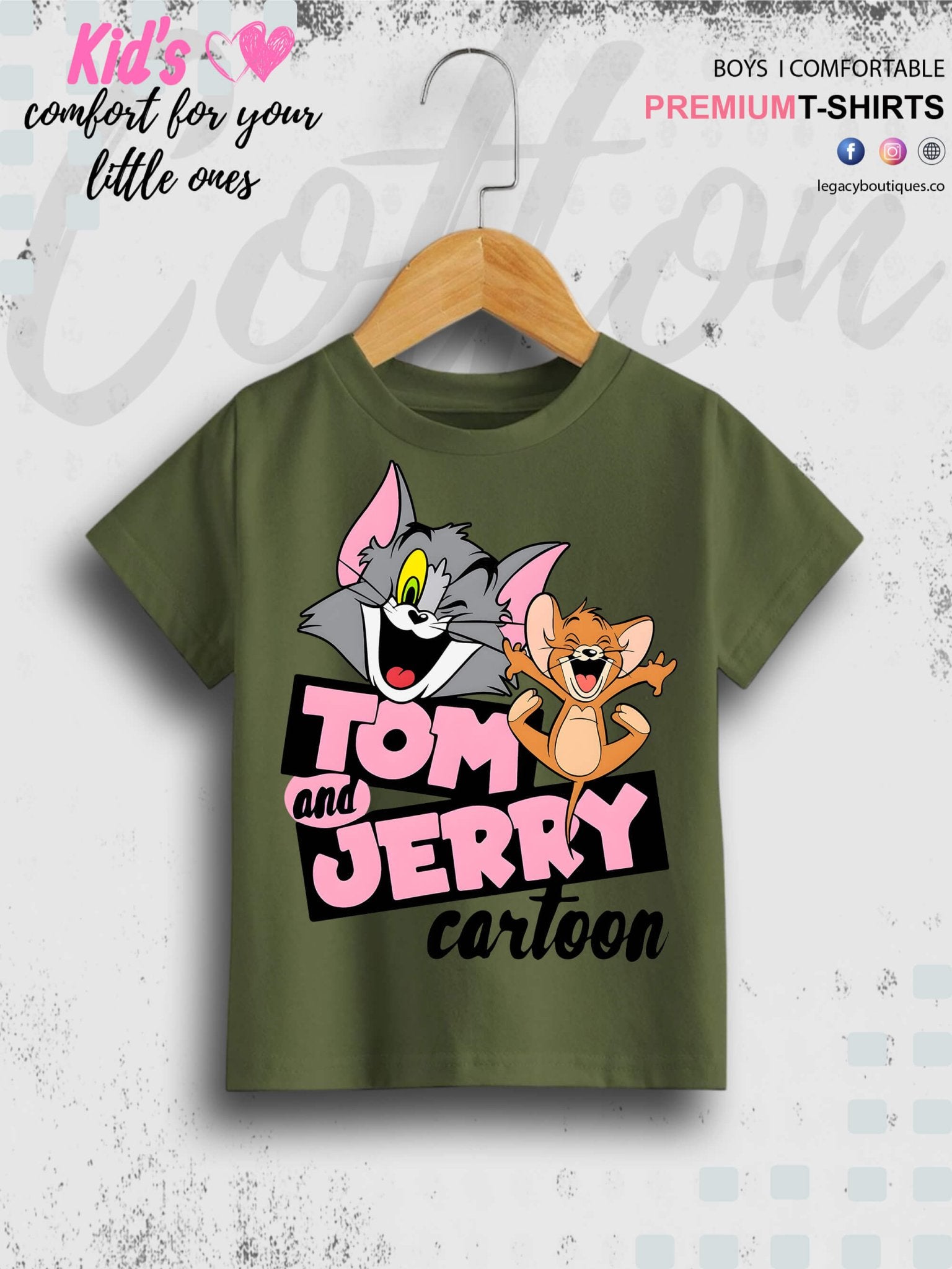 Tom And Jerry Cartoon Printed 1 To 11 Year Kids Boys Summer Time Casual T-Shirt In Cheapest Price Only In BD Legacy Boutiques Legacy Boutiques