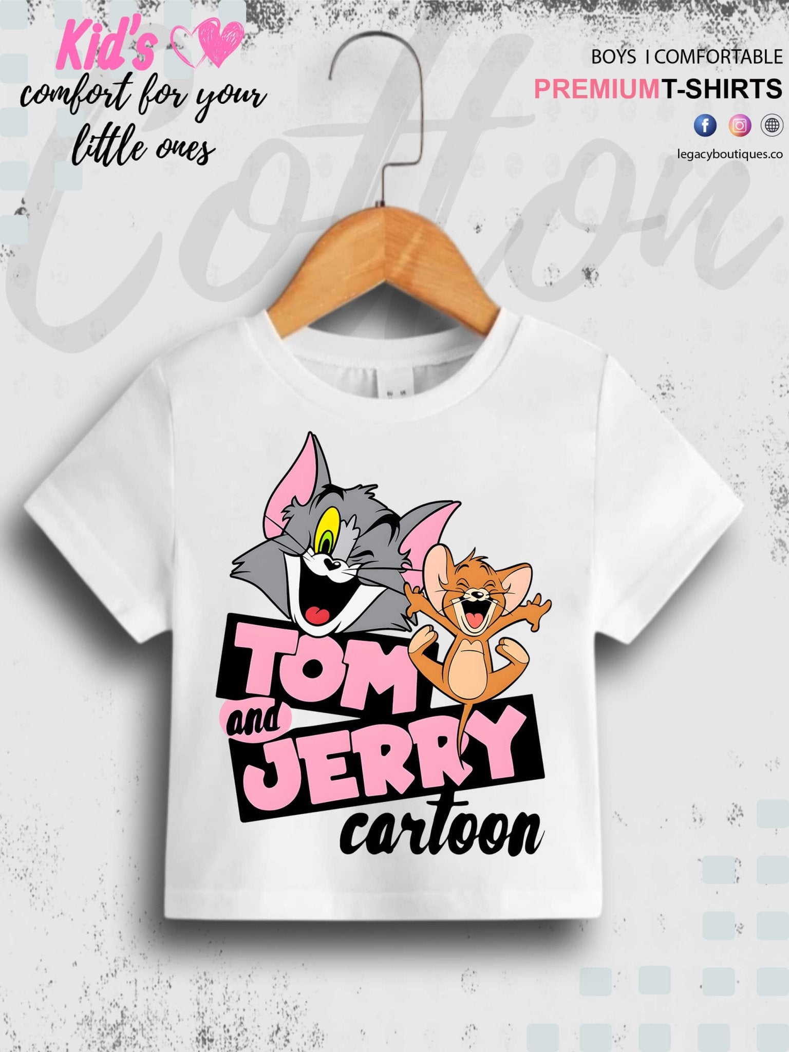 Tom And Jerry Cartoon Printed 1 To 11 Year Kids Boys Summer Time Casual T-Shirt In Cheapest Price Only In BD Legacy Boutiques Legacy Boutiques