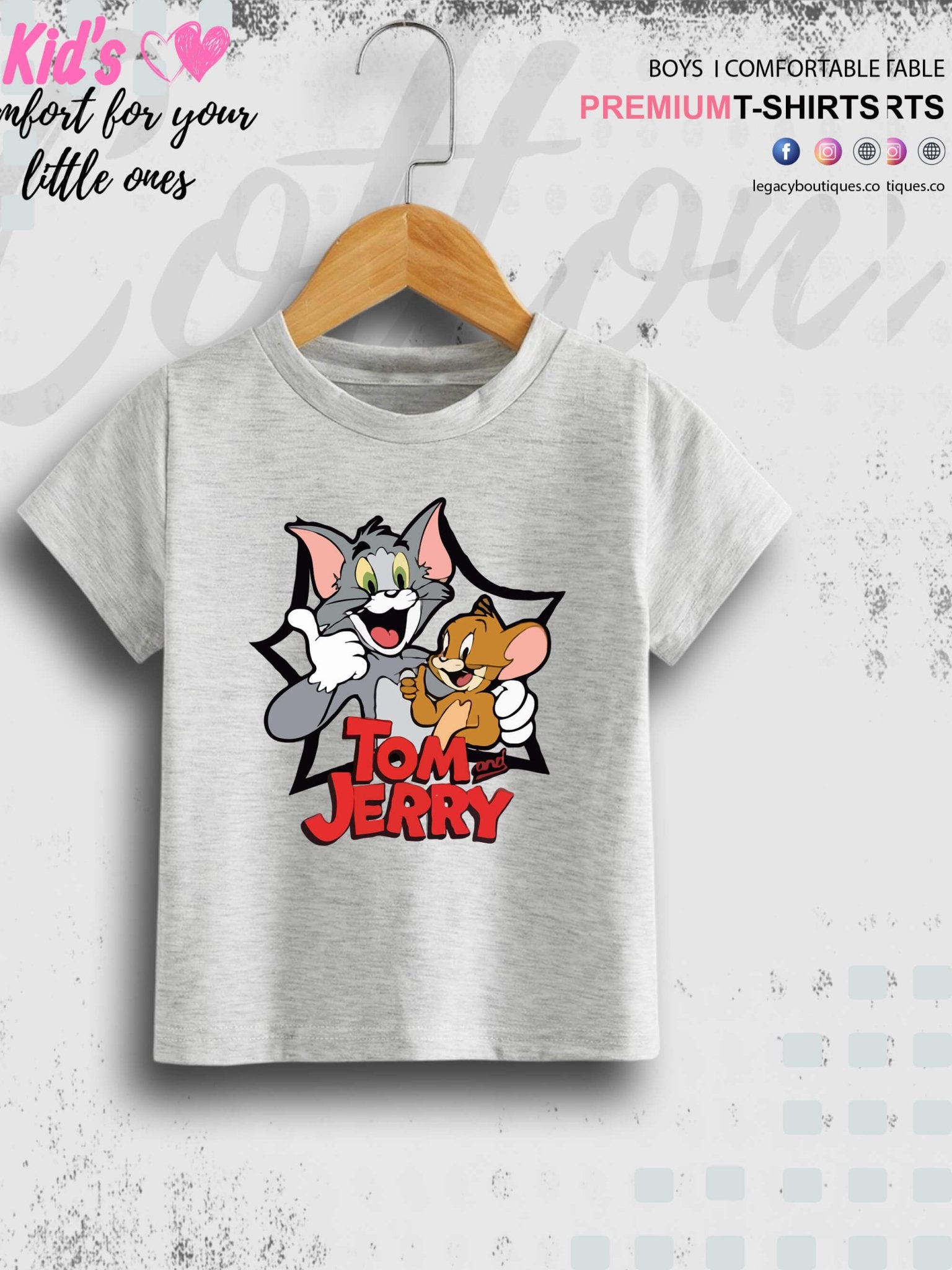 Tom And Jerry Printed 1 To 11 Year Boys T-Shirt In Cheapest Price Only In Dhaka Legacy Boutiques Legacy Boutiques