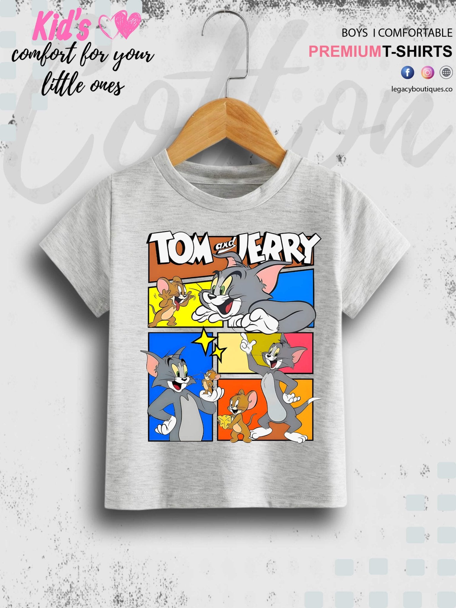 Tom And Jerry Printed 1 To 11 Year Kids Boys Casual T-Shirt In Cheapest Price Only In Dhaka Legacy Boutiques Legacy Boutiques