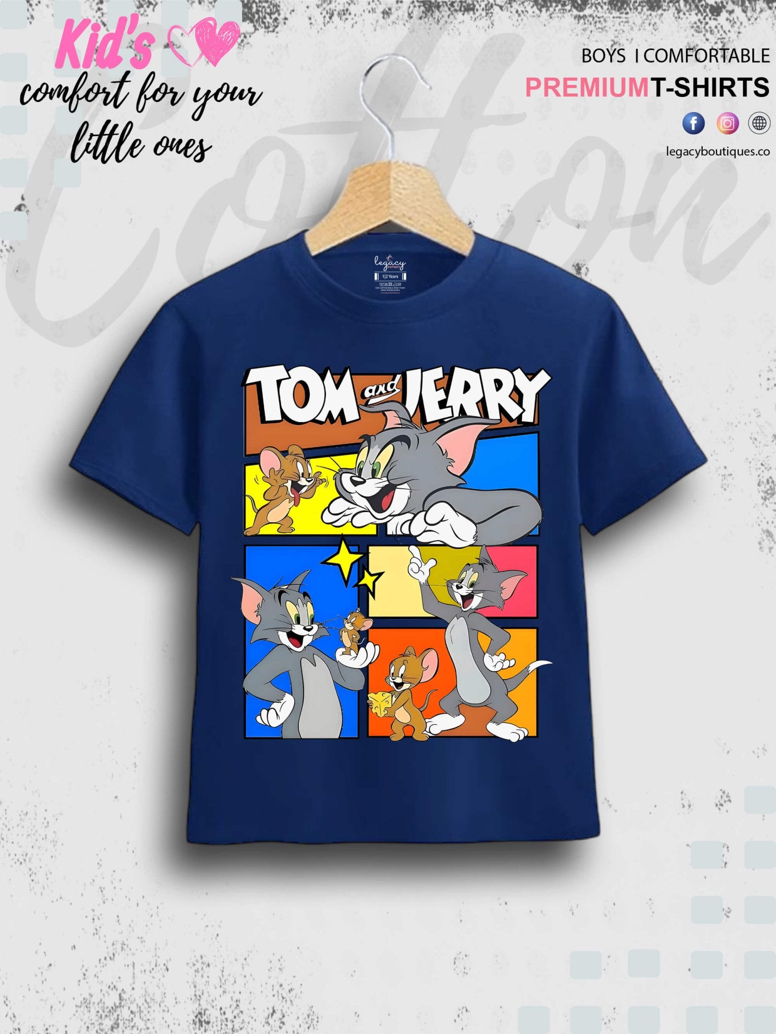Tom And Jerry Printed 1 To 11 Year Kids Boys Casual T-Shirt In Cheapest Price Only In Dhaka Legacy Boutiques Legacy Boutiques