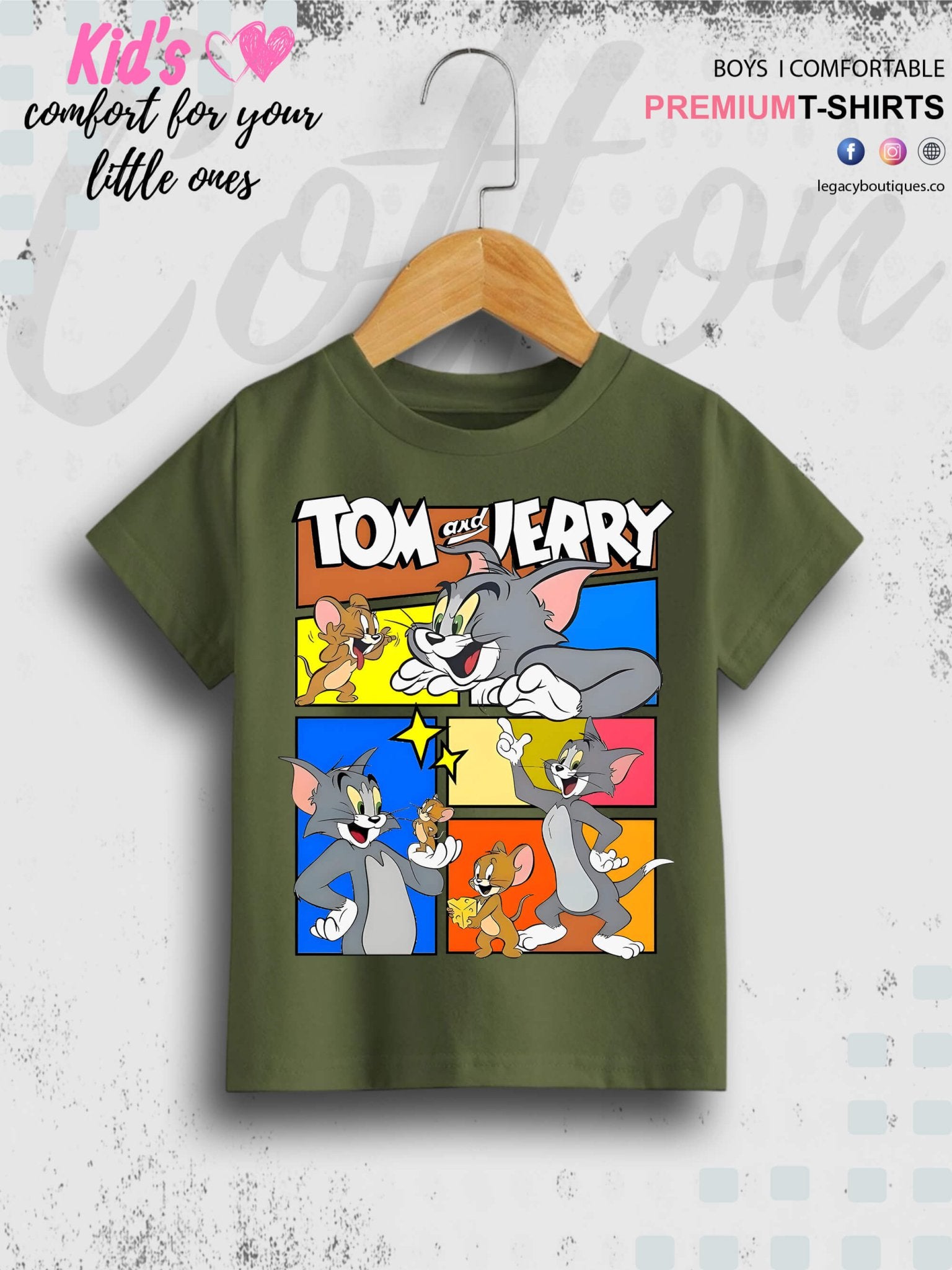 Tom And Jerry Printed 1 To 11 Year Kids Boys Casual T-Shirt In Cheapest Price Only In Dhaka Legacy Boutiques Legacy Boutiques