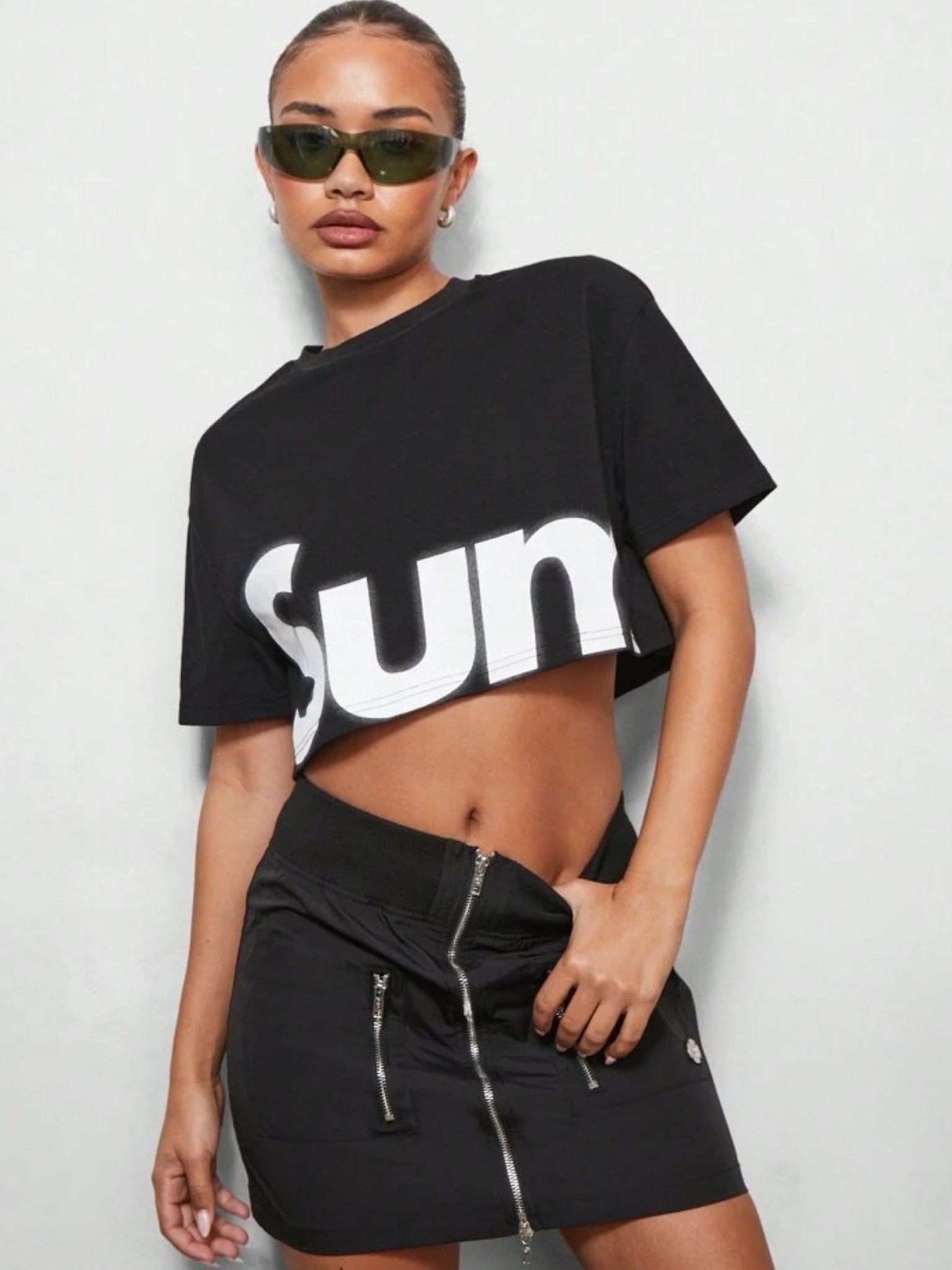 Trendy crop top Sun printed Legacy Boutiques Legacy Boutiques
