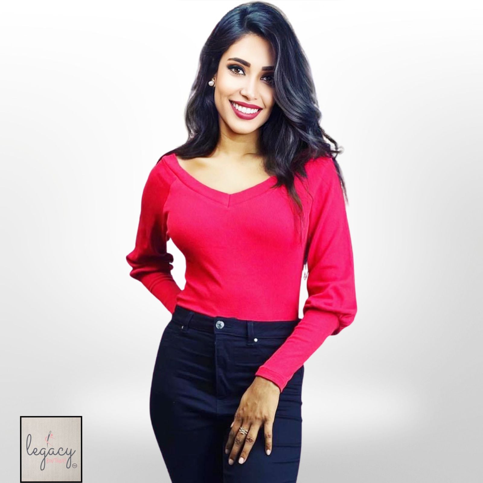 V Neck Full Sleeve Tops Legacy Boutiques Legacy Boutiques