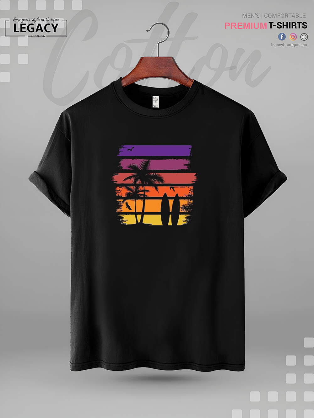 Vintage Beach Print High Quality In Cheapest Price Men&