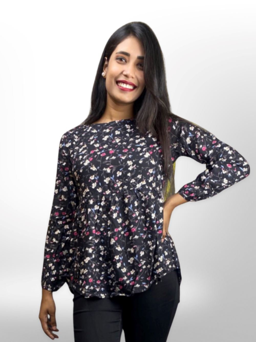 VINTAGE CHIC WOMEN FLORAL PRINT BOHEMIAN BLOUSE SHIRT, LADIES LONG SLEEVE LOOSE BOHO SHIRT Legacy Boutiques Legacy Boutiques