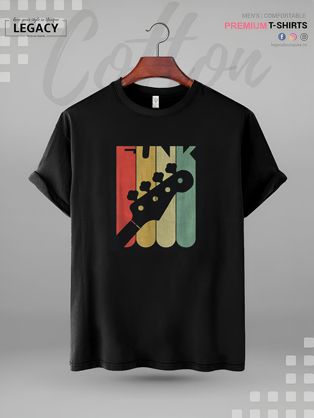 Vintage Funk Bass Guitar Print XXL Mens Tshirt In Lowest Price Only In BD Legacy Boutiques Legacy Boutiques