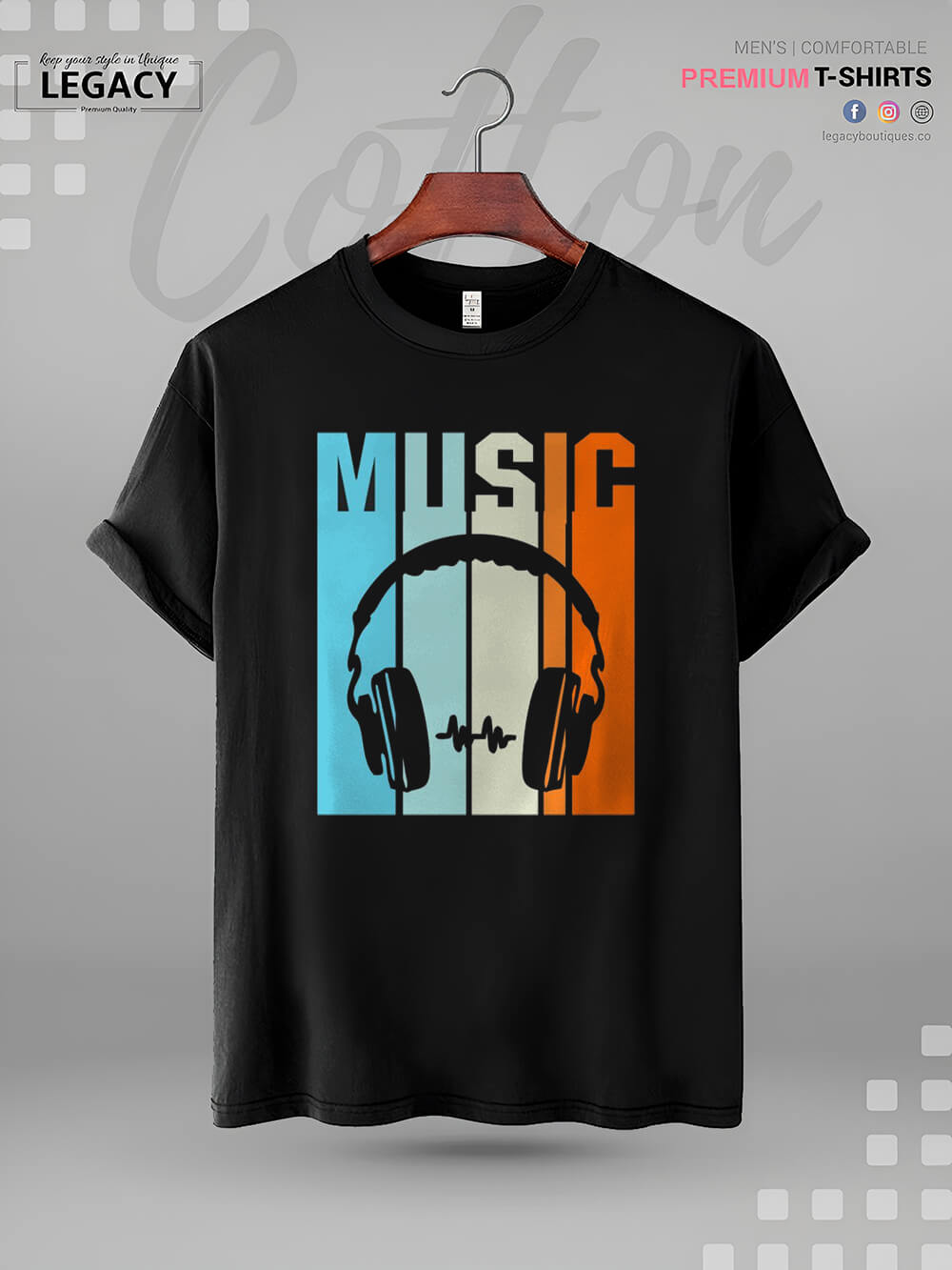 Vintage Headphones Great Quality Mens Tshirt In Lowest Price In Dhaka Legacy Boutiques Legacy Boutiques
