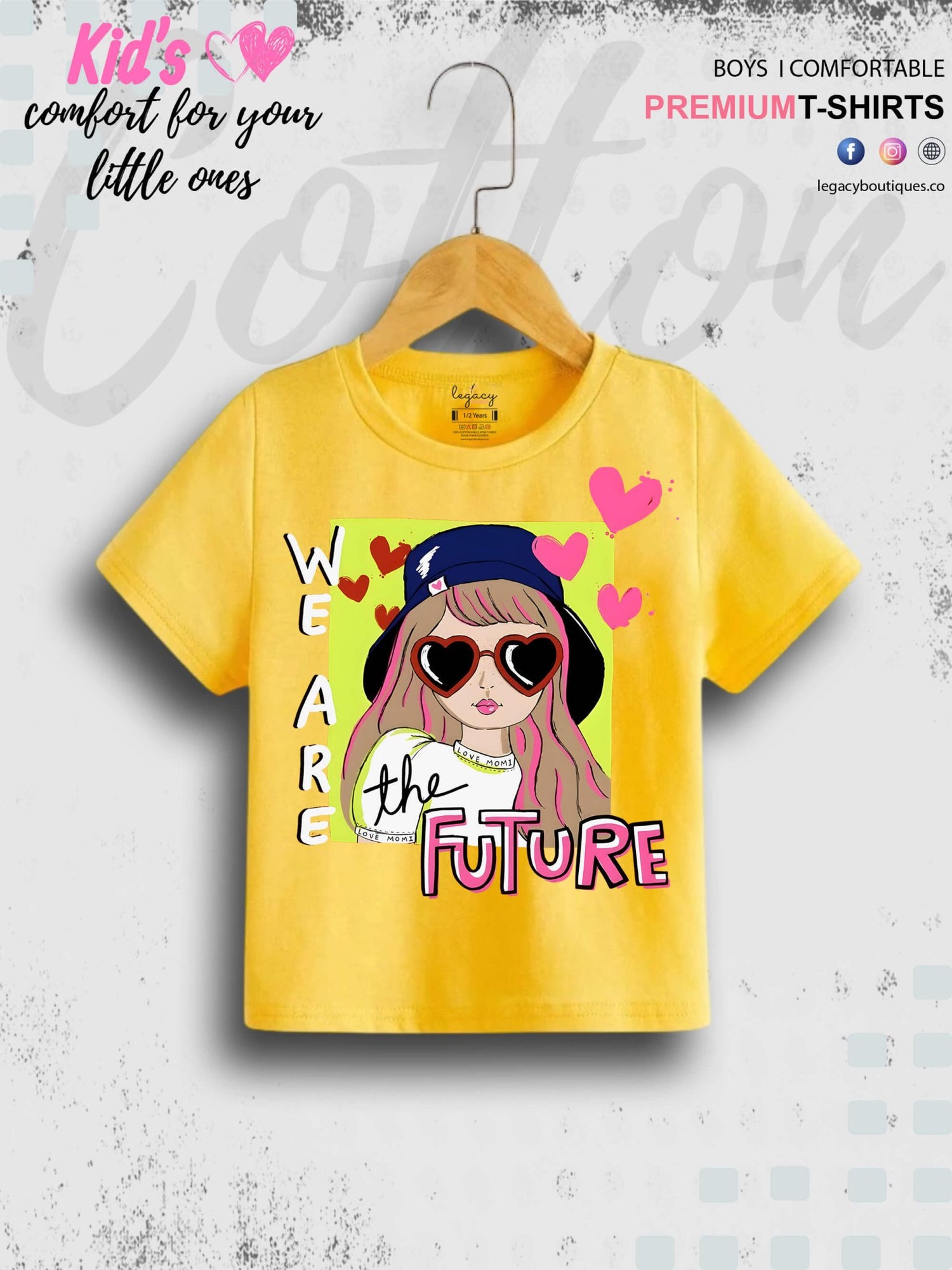 We Are The Future Printed High Quality T-Shirt For Baby Girls In Lowest Price Only In BD Legacy Boutiques Legacy Boutiques