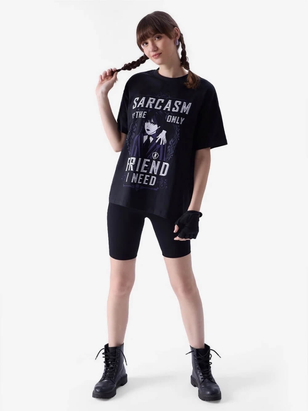 Wednesday Addams Printed Womens Drop Shoulder T-shirt Cheap Price Premium Quality Legacy Boutiques Dhaka Legacy Boutiques Legacy Boutiques