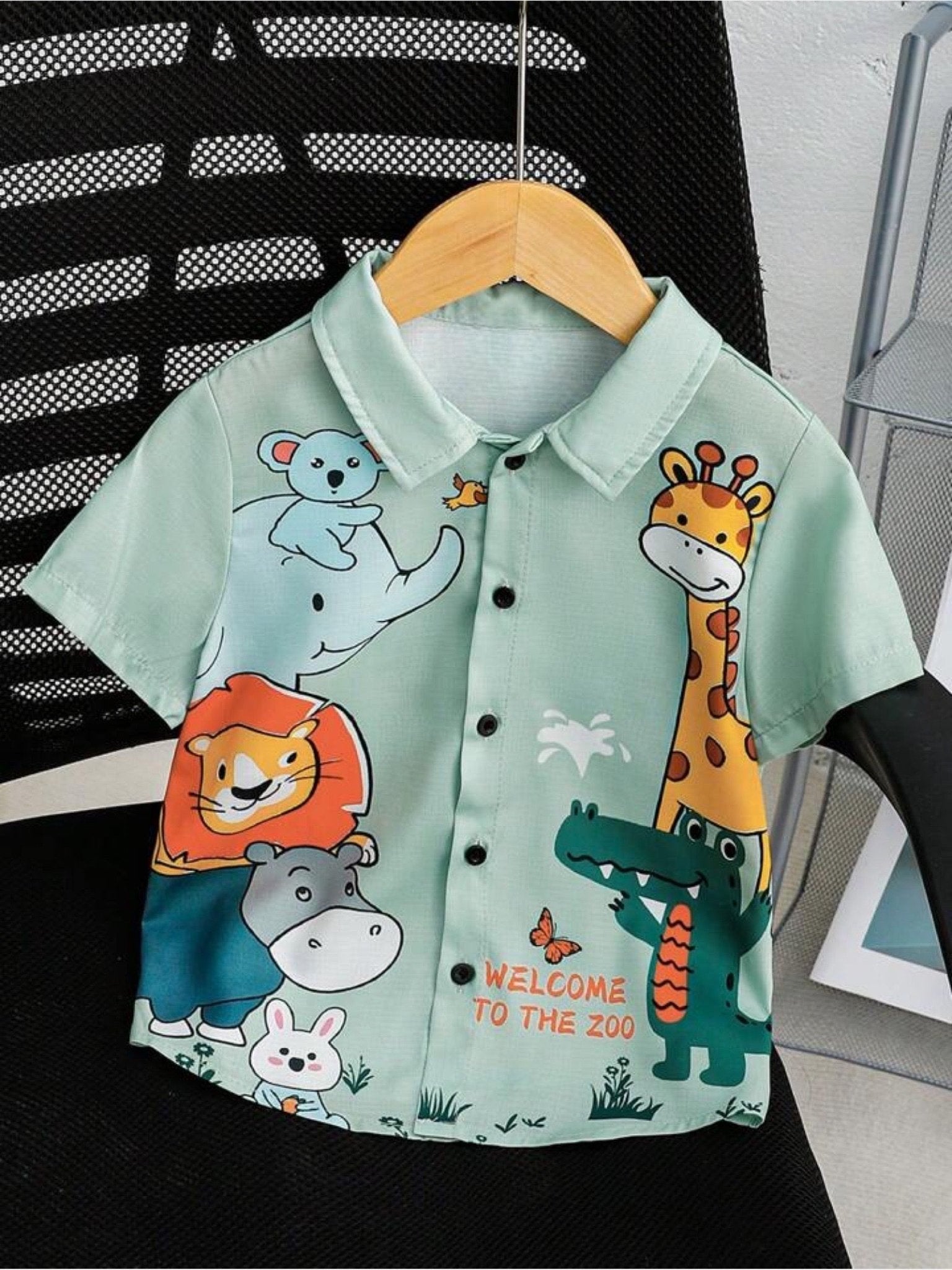 Welcome to the Zoo Print Shirt - Kids Graphic Animal Button - Up Blouse Legacy Boutiques Legacy Boutiques