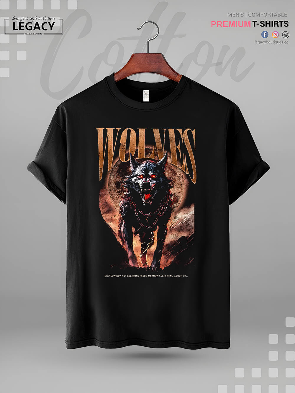 Wolves Printed Good Quality Mens Tshirt In Lowest Price In BD Legacy Boutiques Legacy Boutiques