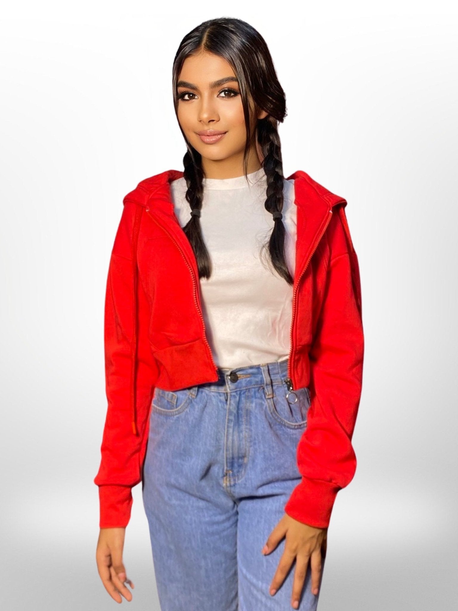 Women and Girls Hoodies|Full Sleeve Red Color Women Cropped Oversized Hoodies Legacy Boutiques Legacy Boutiques