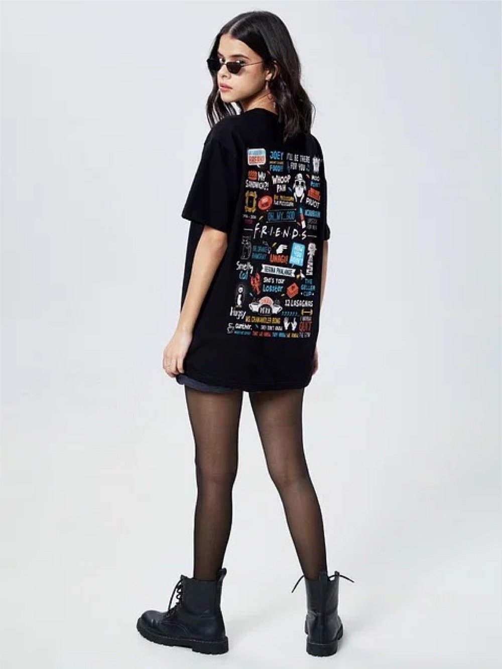 Women Printed Round Neck Cotton Blend Black T-Shirt Legacy Boutiques Legacy Boutiques