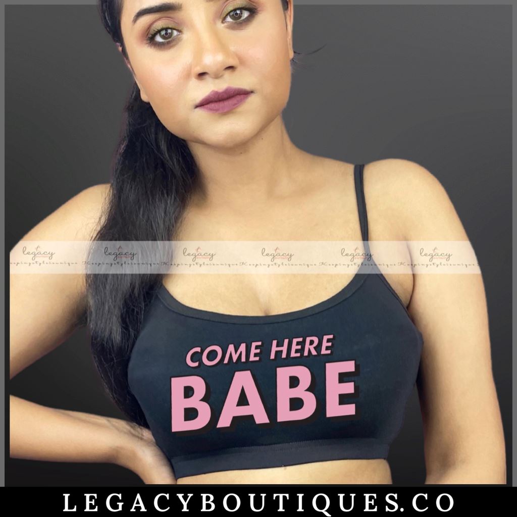 Womens Cotton Black Printed Soft Bra Legacy Boutiques Legacy Boutiques