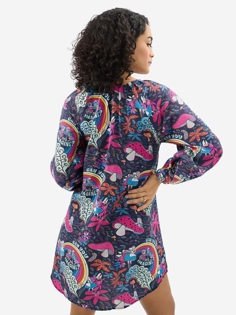 Wonderland Dreams V - Neck Mini Dress - Whimsical Mushroom Print Legacy Boutiques Legacy Boutiques