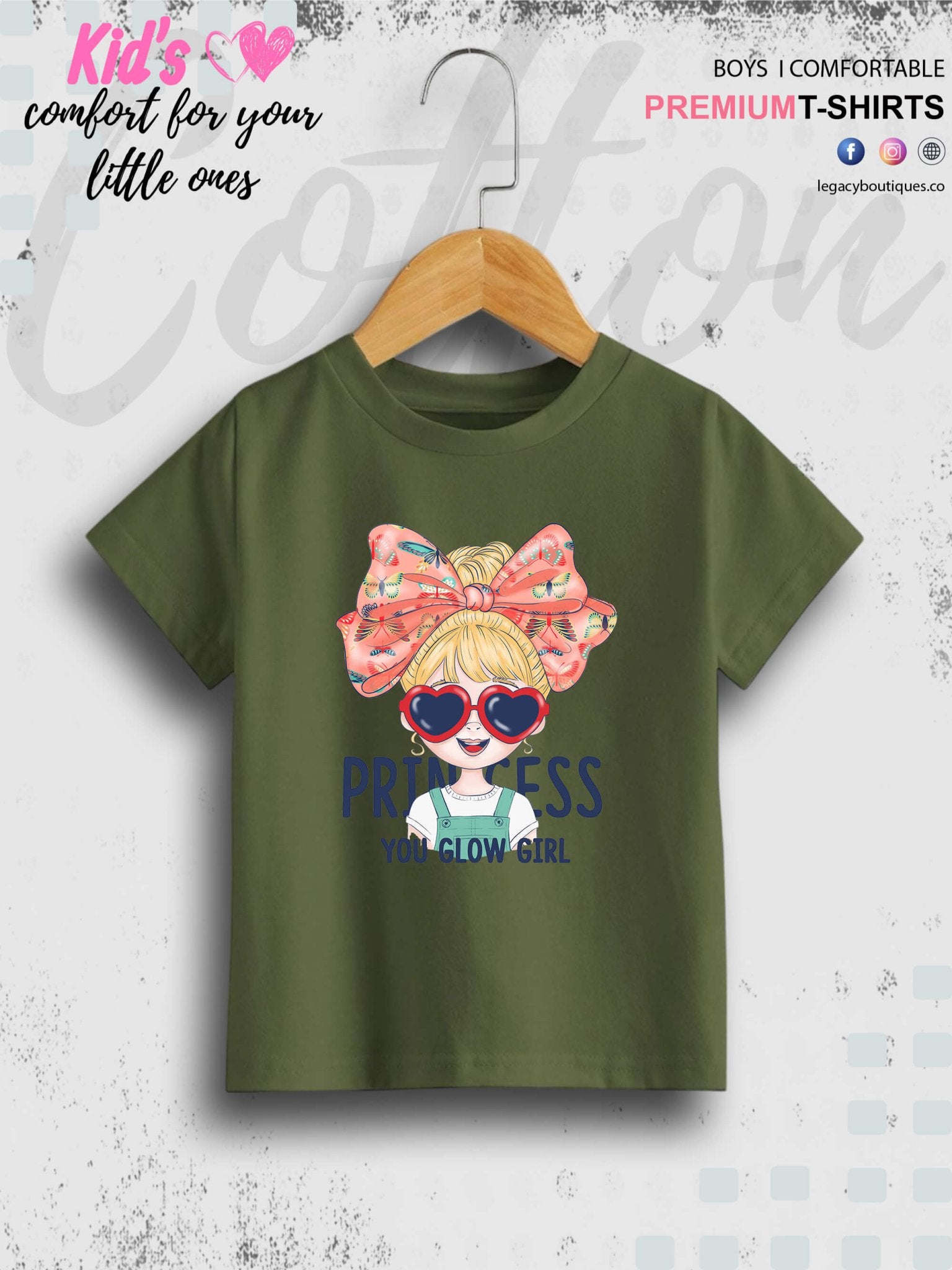 You Glow Girl Princess Printed Baby Girls T-Shirt In Lowest Price Only In Dhaka Legacy Boutiques Legacy Boutiques