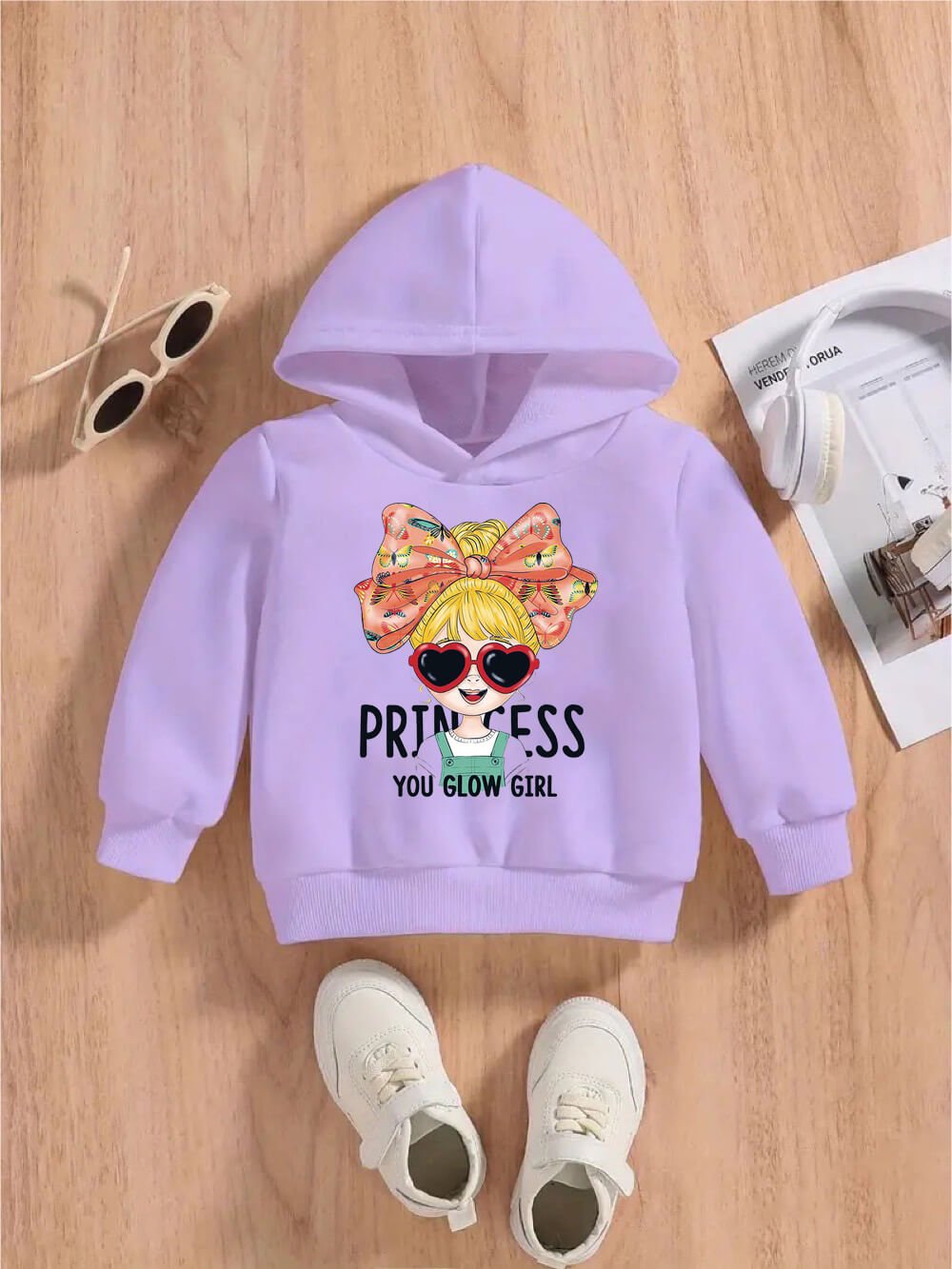 You Glow Girl Princess Printed Casual Baby Girls Cotton Hoodie Legacy Boutiques Bangladesh Legacy Boutiques Legacy Boutiques
