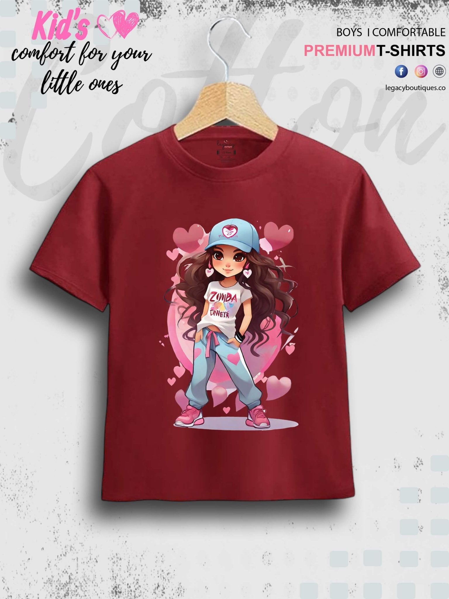 Zimba Forever Cartoon Doll Printed Premium Quality T-Shirt For Baby Girls In Cheapest Price Only In Dhaka Legacy Boutiques Legacy Boutiques
