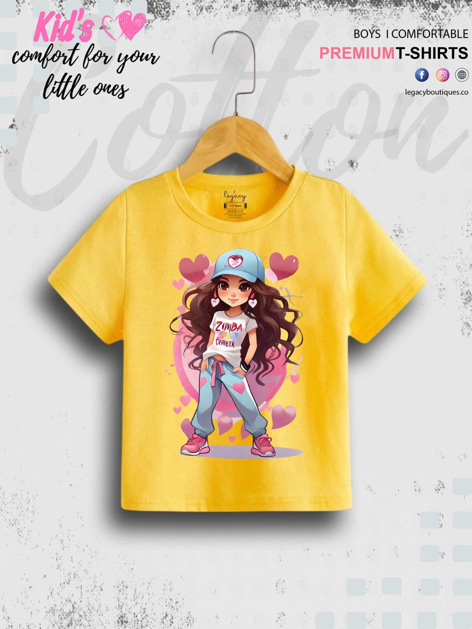 Zimba Forever Cartoon Doll Printed Premium Quality T-Shirt For Baby Girls In Cheapest Price Only In Dhaka Legacy Boutiques Legacy Boutiques