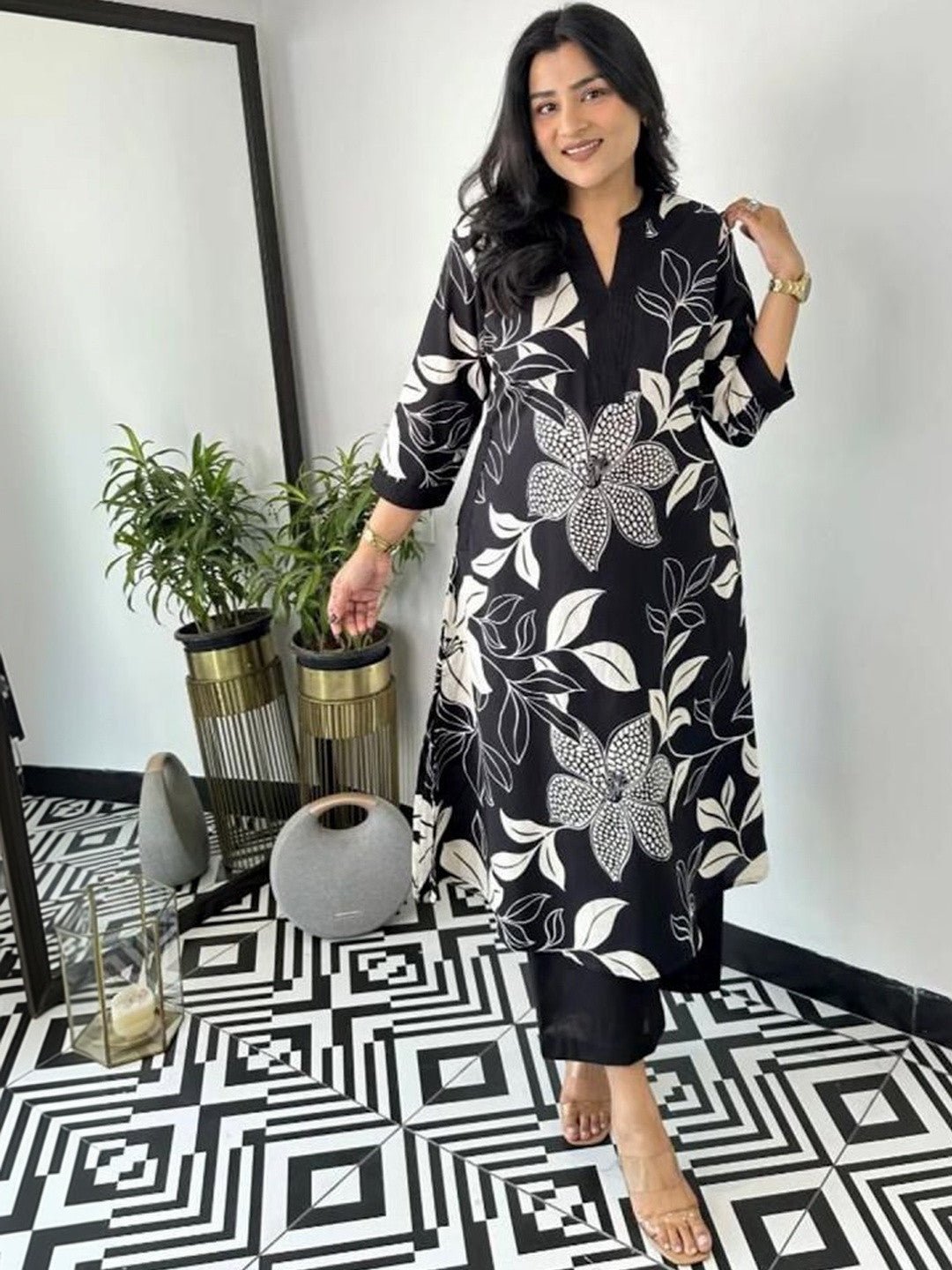 2 - Piece Longline Tunic with Matching Straight - Leg Trousers Legacy Boutiques Legacy Boutiques