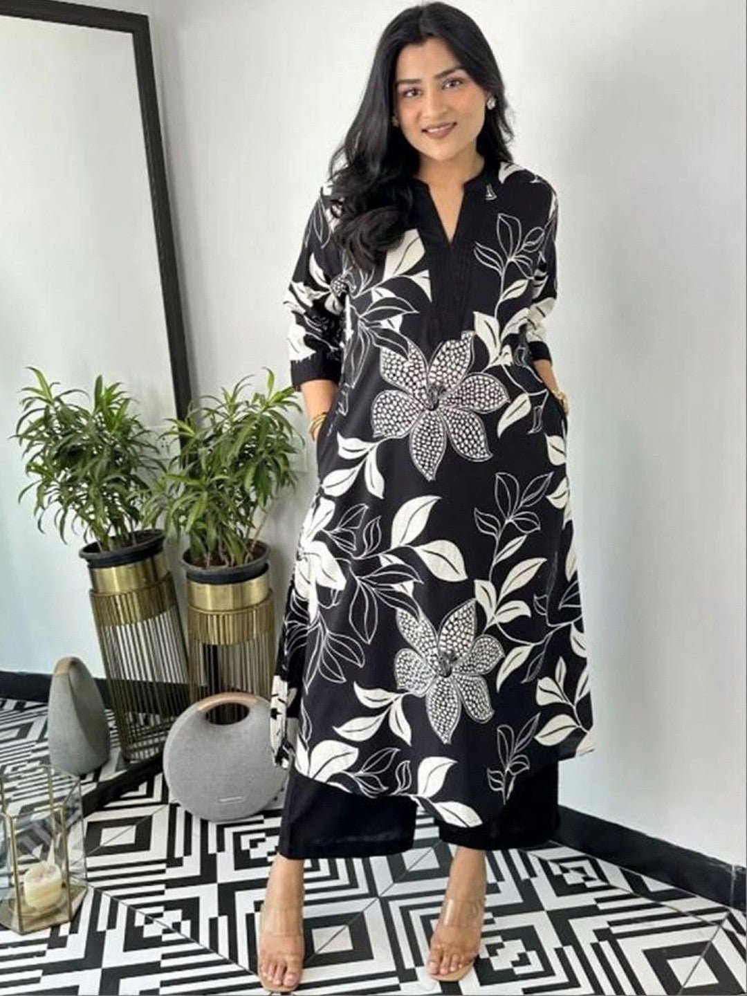 2 - Piece Longline Tunic with Matching Straight - Leg Trousers Legacy Boutiques Legacy Boutiques