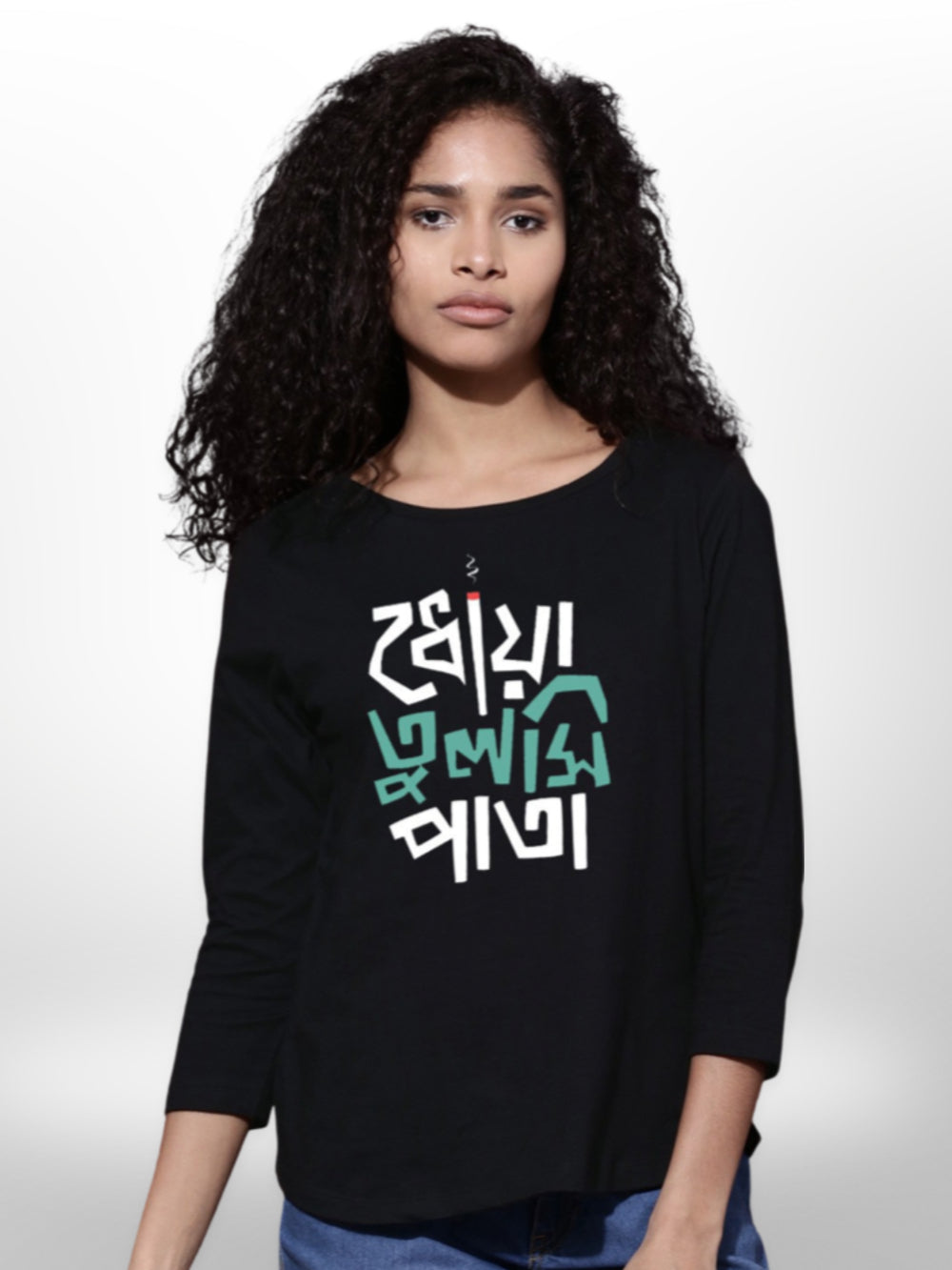 Womens Bangla Printed 4 Quarter Sleeve T-shirt - Legacy Boutiques