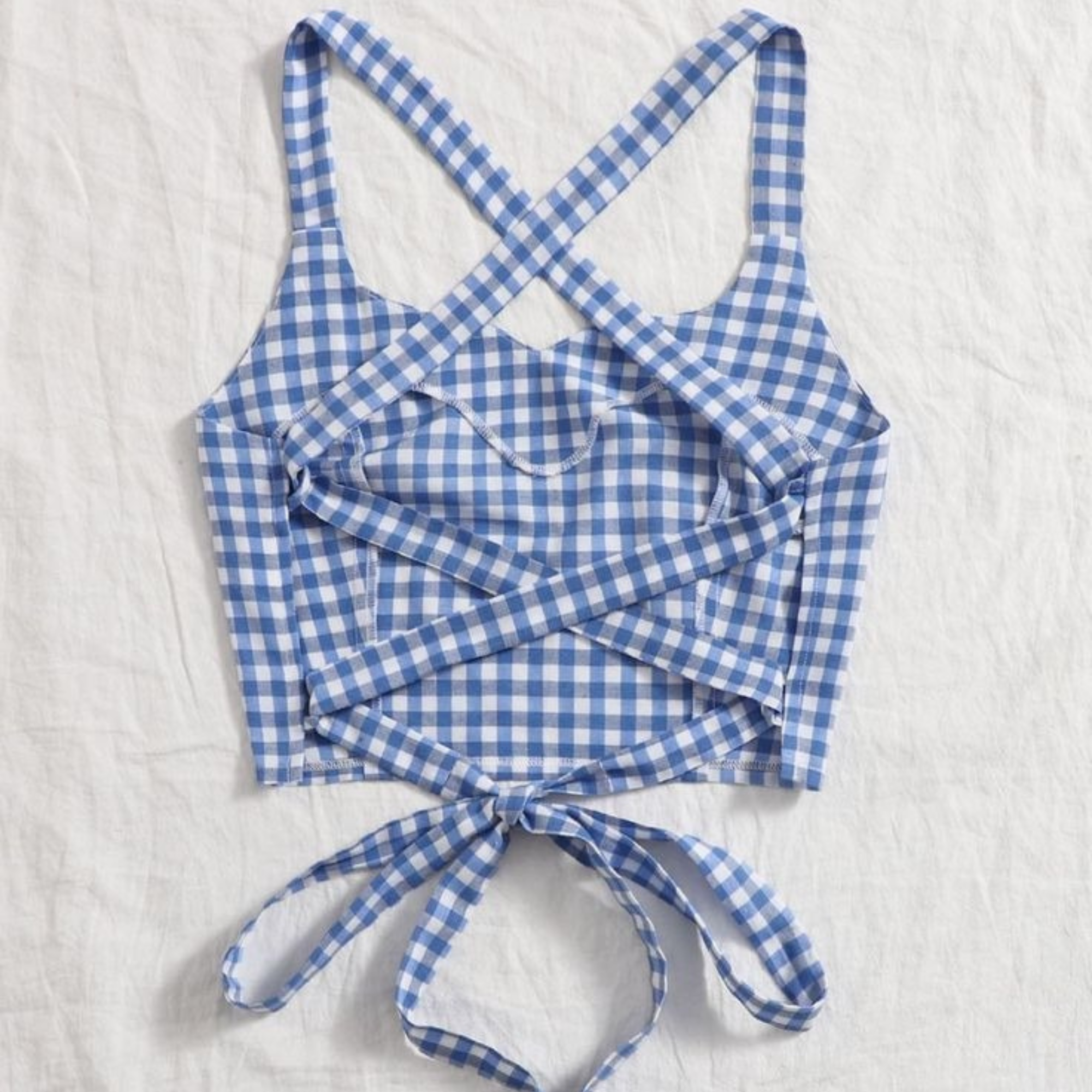 Women's Tank Tops Camis Boho Gingham Straps Cami - Legacy Boutiques