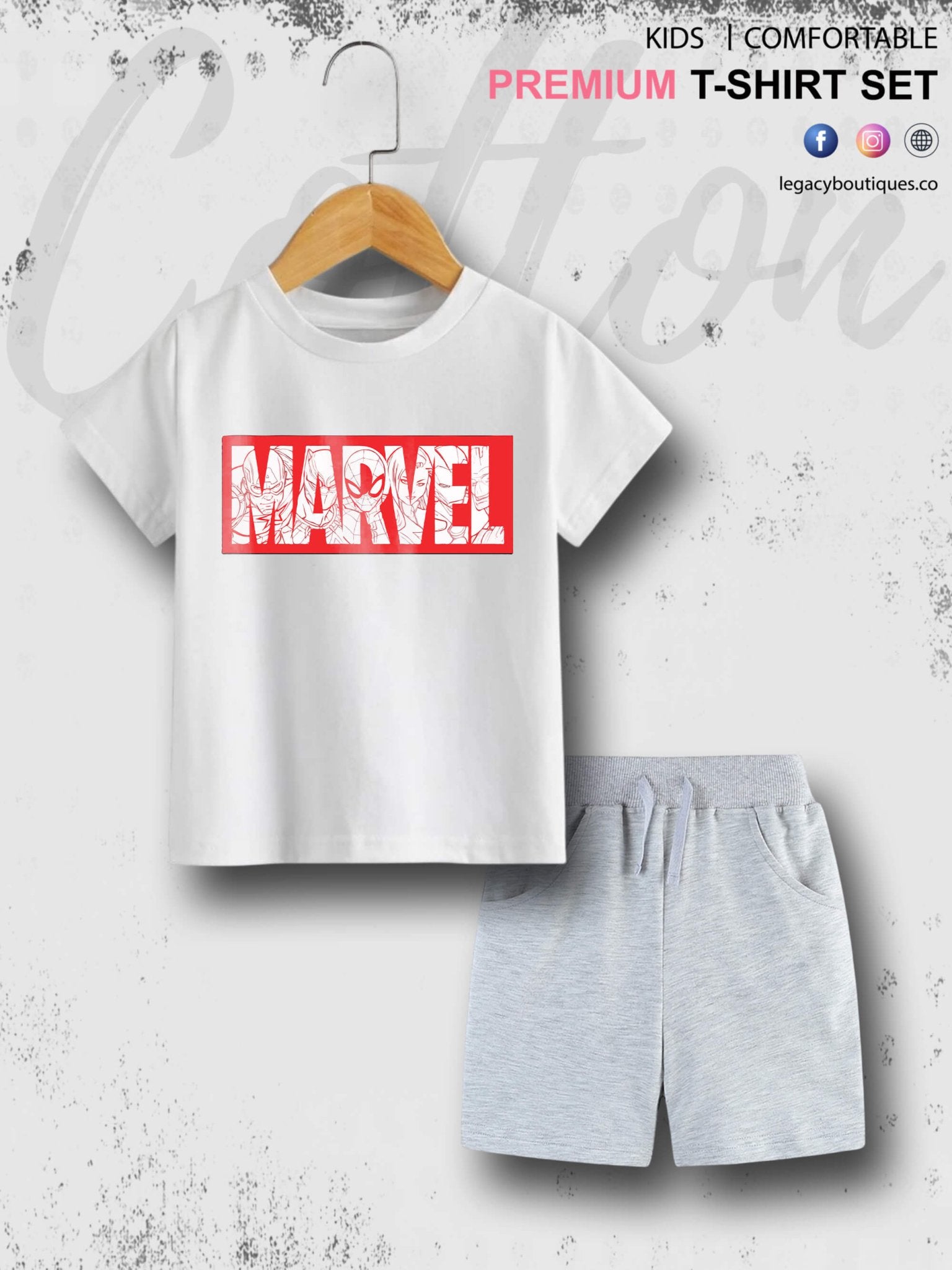 6 Month To 6 Year Babies Marvel Print High Quality T-shirt Set Legacy Boutiques Legacy Boutiques