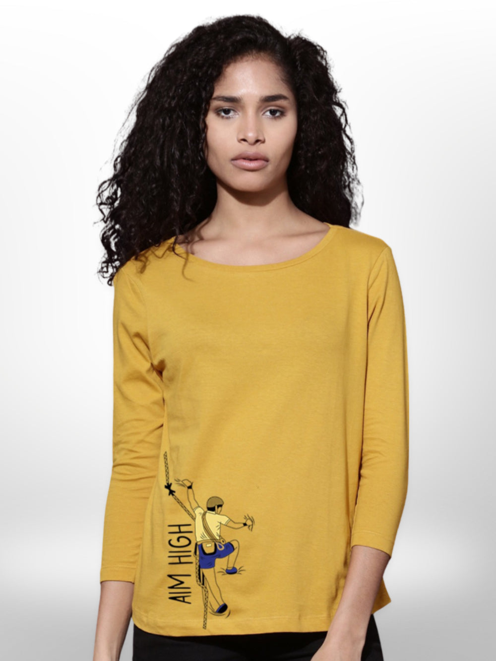 Aim High Printed Womens T-shirt 4 Quarter Sleeve - Legacy Boutiques