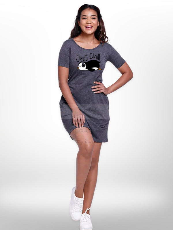 Chilling Pet Womens Printed Long T-shirt - Legacy Boutiques