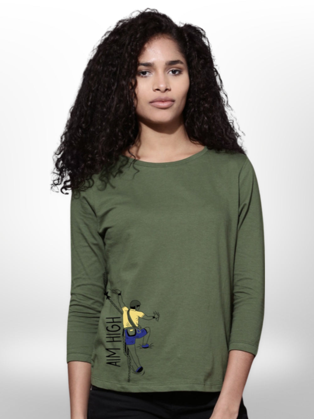 Aim High Printed Womens T-shirt 4 Quarter Sleeve - Legacy Boutiques