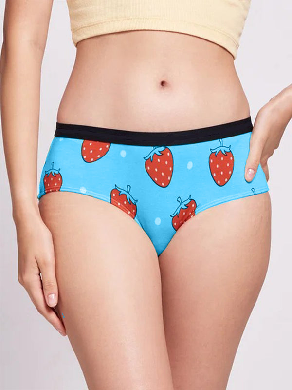 Strawberry Women's Beautiful Blue Printed Panty - Legacy Boutiques