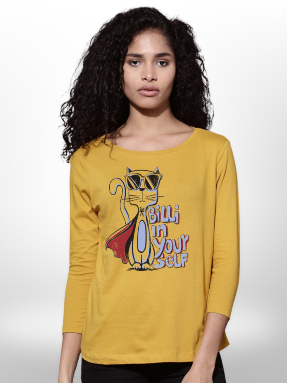 Billi Yourself Printed Ladies T-shirt Four Quarter Sleeve - Legacy Boutiques