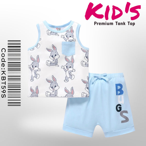 Looney Tunes 2pcs Baby Boy Allover Cartoon Print Naia™ Tank Top and Cotton Shorts Set - Legacy Boutiques