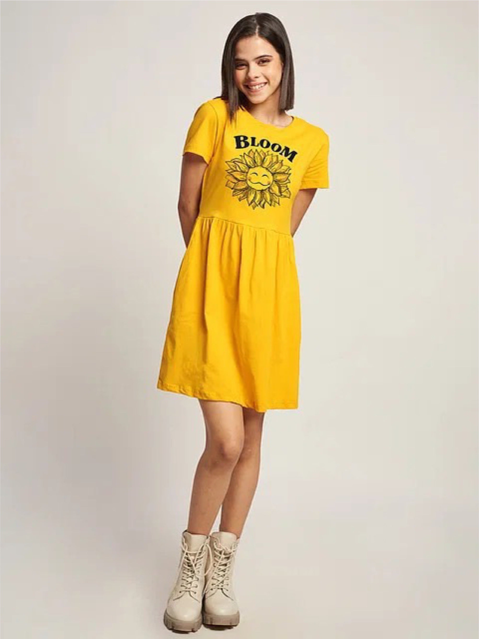 Printed Women Oversized Gathered Dresses - Legacy Boutiques